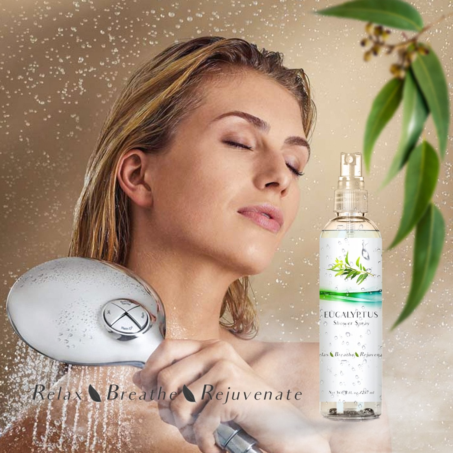 Luxury Eucalyptus Shower Spray, Best Eucalyptus Shower Mist For Spa Room, Showers And Baths (Eucalyptus, 8Oz)