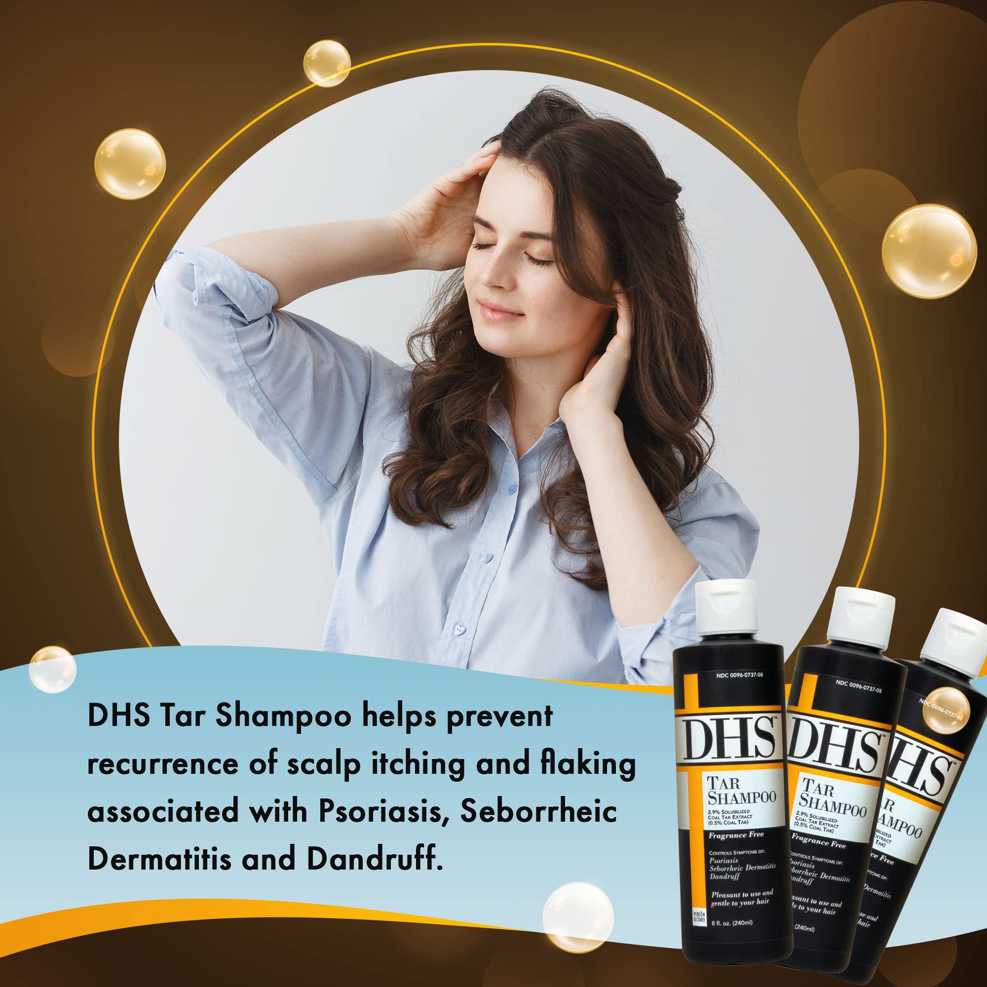 Dhs Person & Covey, Inc Coal Tar Shampoo - Anti Dandruff Shampoo For Men & Women, Psoriasis Shampoo & Dandruff Hair Care For Itc