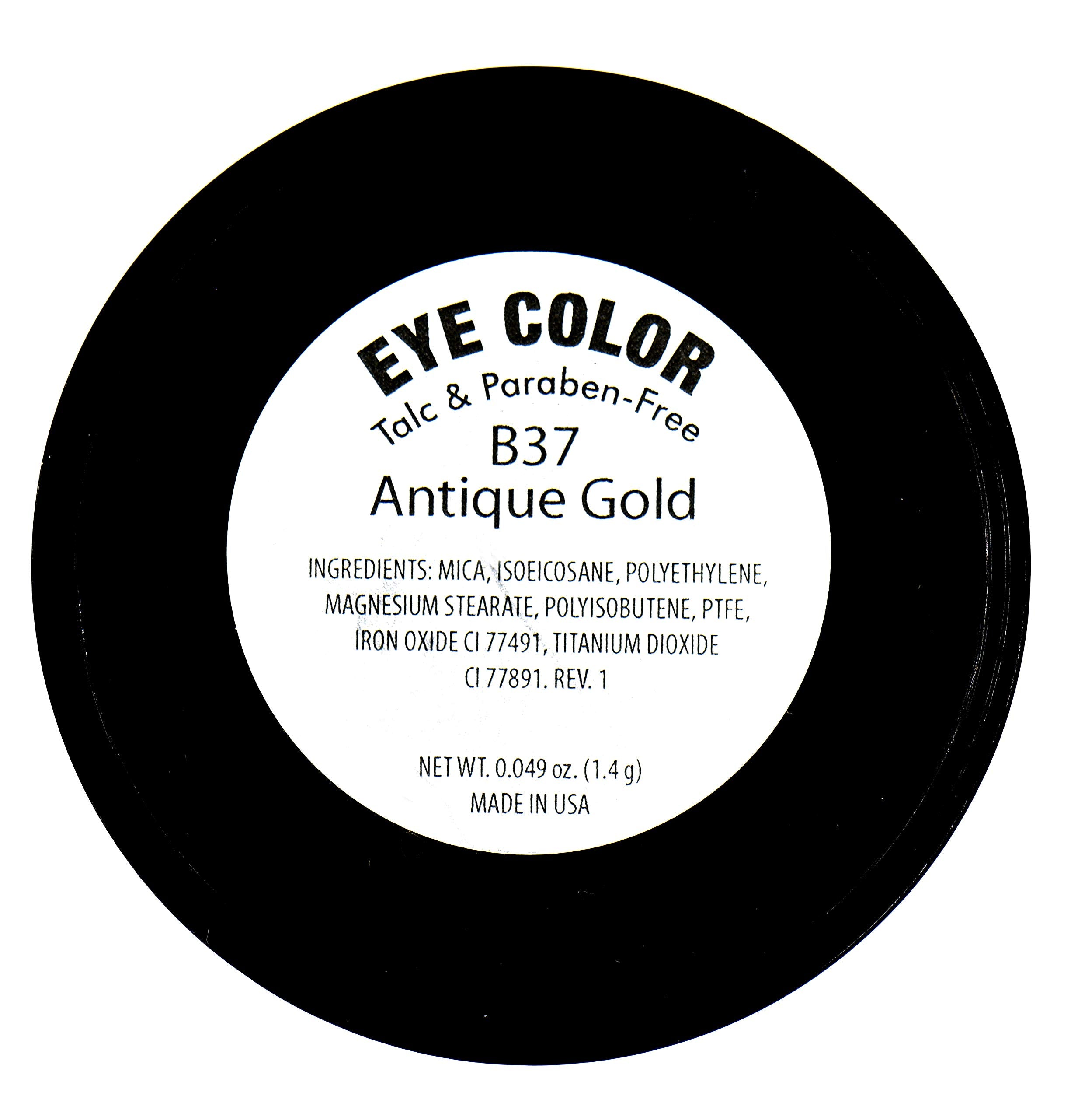 Pure Ziva Antique Gold Carmel Bronze Shimmer Pressed Powder Single Vegan Eyeshadow; Talc, Paraben & Cruelty Free