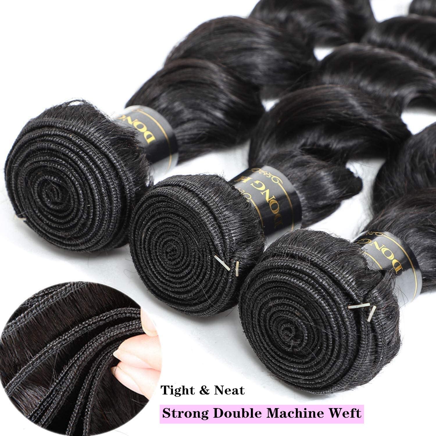 Dong H Hair Peruvian Loose Deep Wave Human Hair Bundles, 9A 100% Unprocessed Virgin Human Hair 26 Inch Single Bundles Loose Deep
