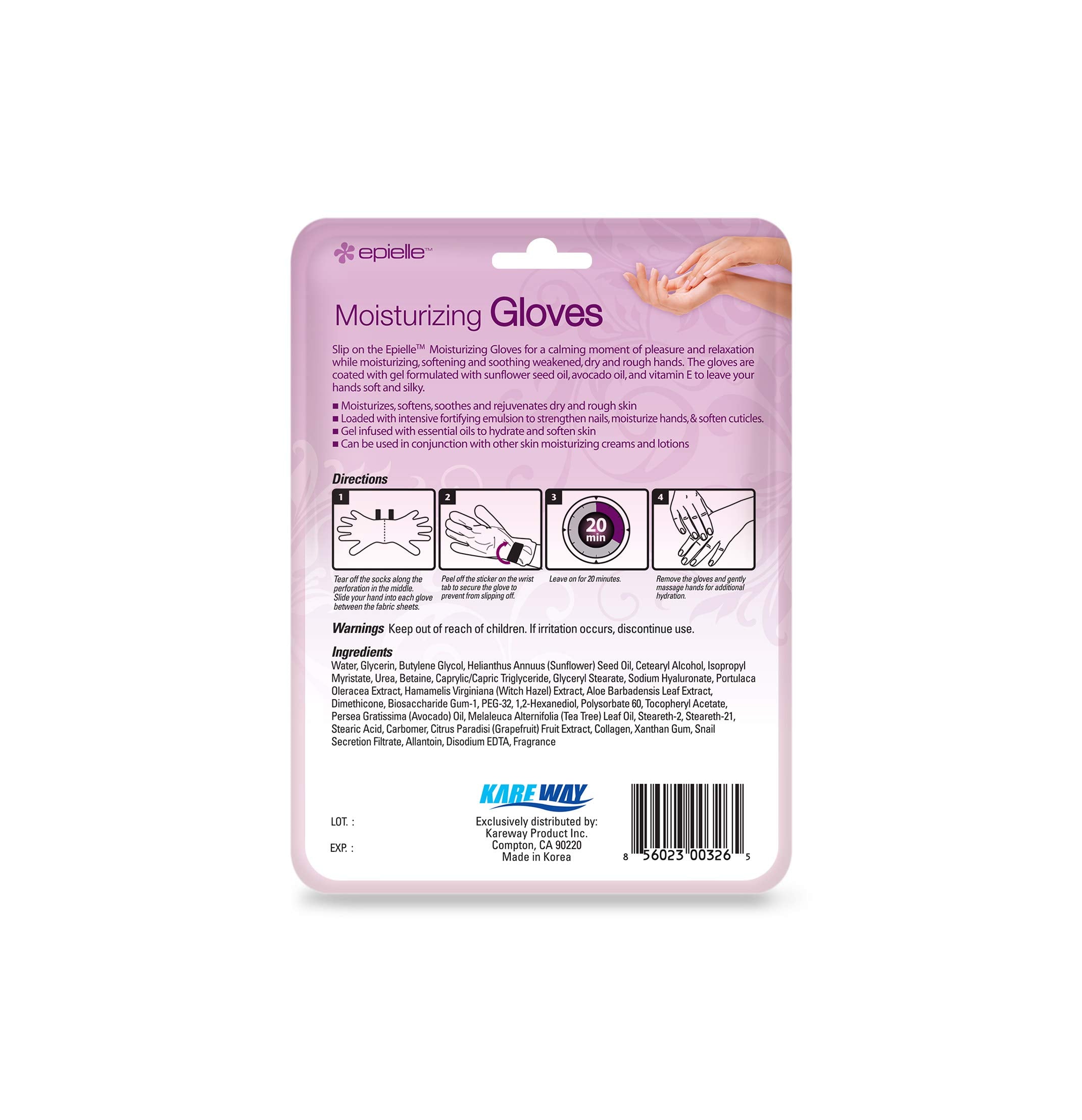 Epielle Moisturizing Hand Masks (Gloves 6pk) for Dry Hands Spa Masks | Sunflower Seed Oil + Avocado Oil + Vitamin E, Beauty Gift