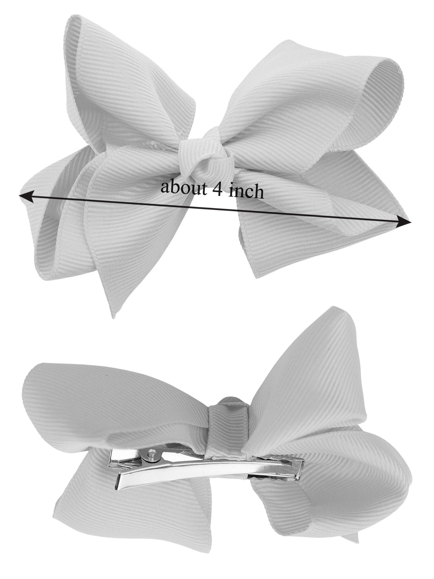 Nyfashion101 Toddlers' Girls' Smooth Grosgrain Ribbon Bow Alligator Clip, Neon Green