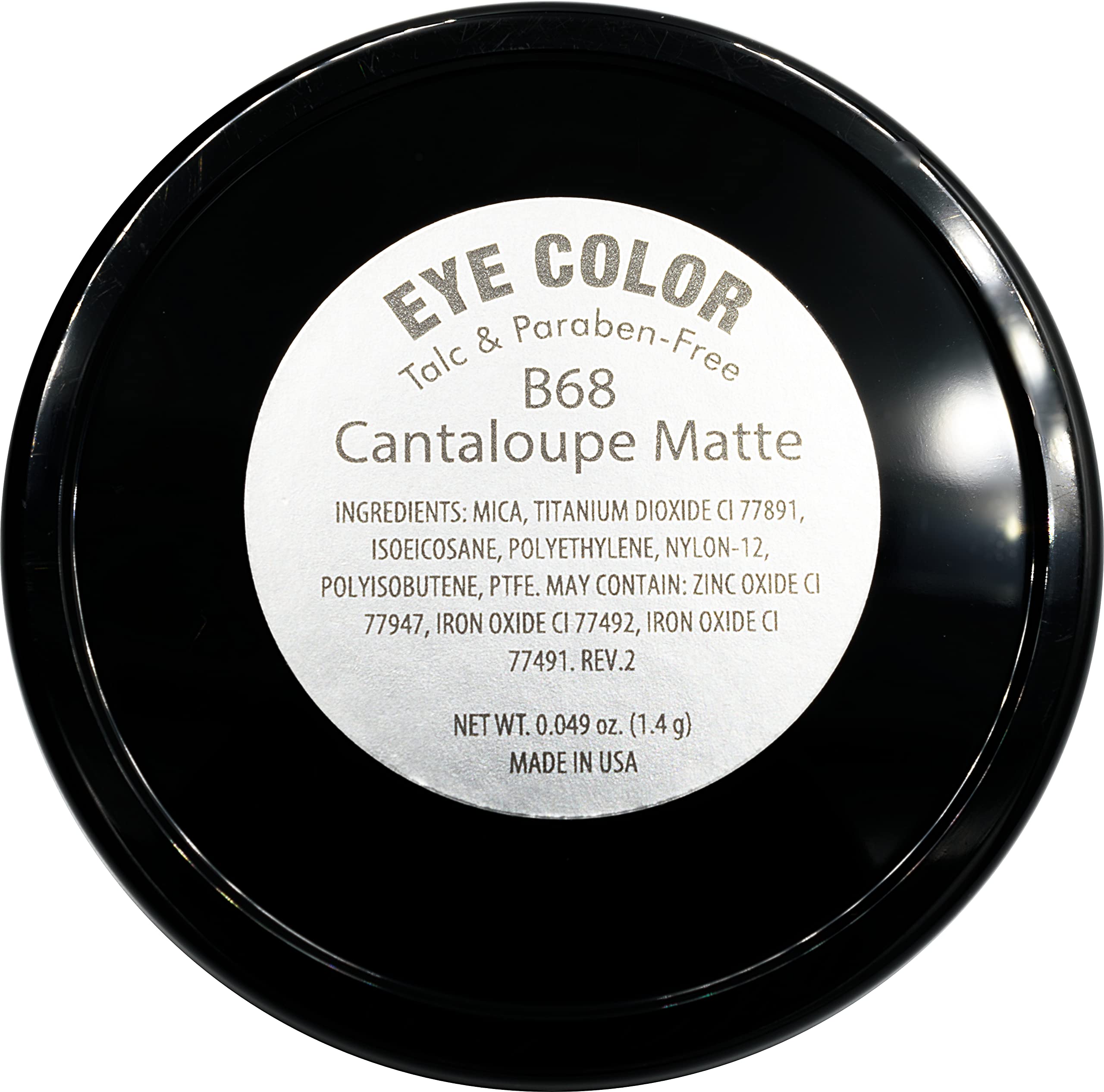 Pure Ziva Cantaloupe Matte Soft Orange Pink Beige Pressed Powder Single Vegan Eyeshadow; Talc, Paraben & Cruelty Free