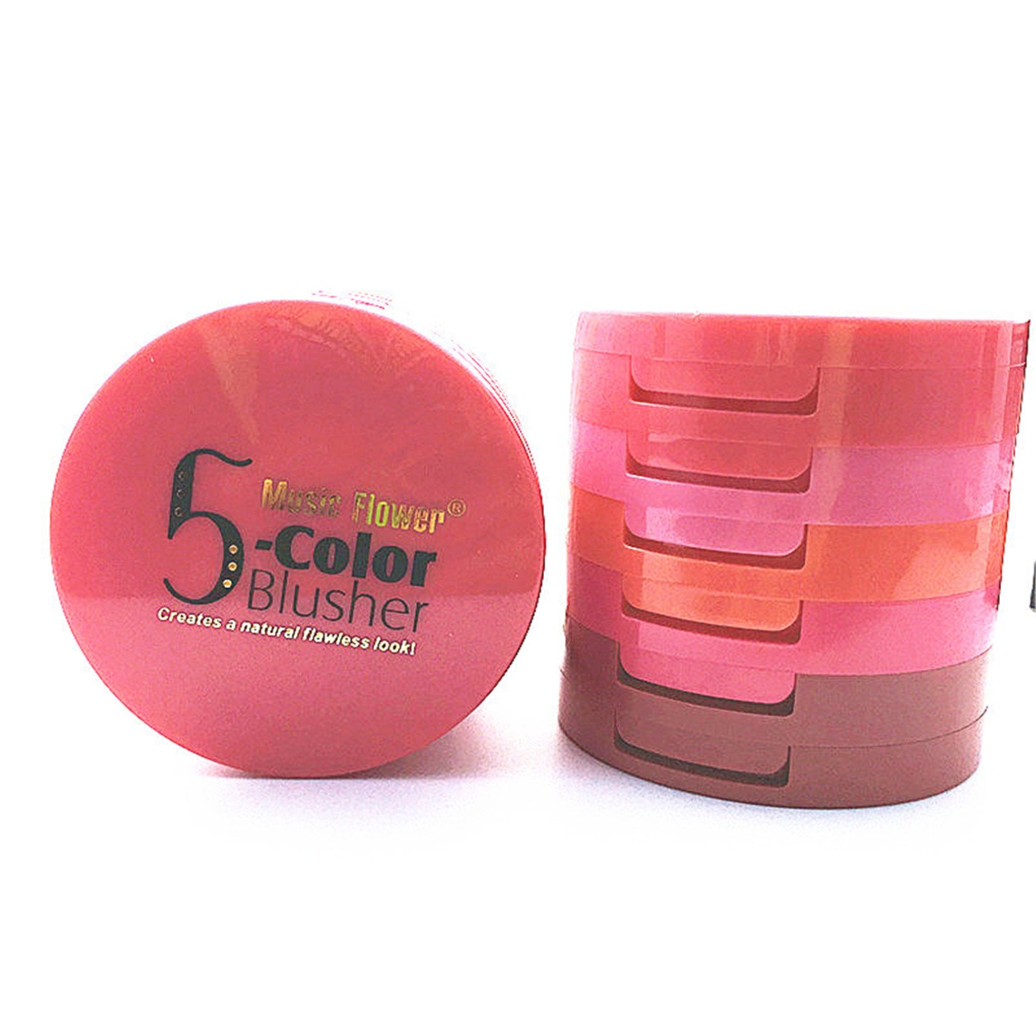 Fantasyday Pro 5 Colors Compact Powder Blush/Cheek Blusher Makeup Palette Contouring Kit With Blush Brush Pressed Powder Baked M