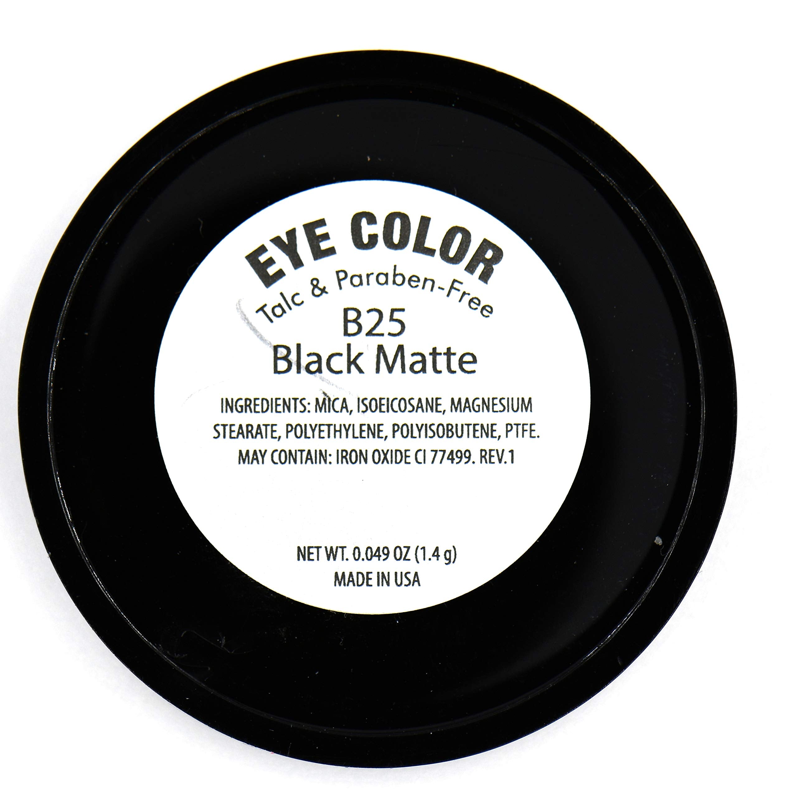 Pure Ziva Black Matte Opaque Smokey Eye Onyx Midnight Zero Jet Black Pressed Powder Single Vegan Eyeshadow; Talc, Paraben & Crue