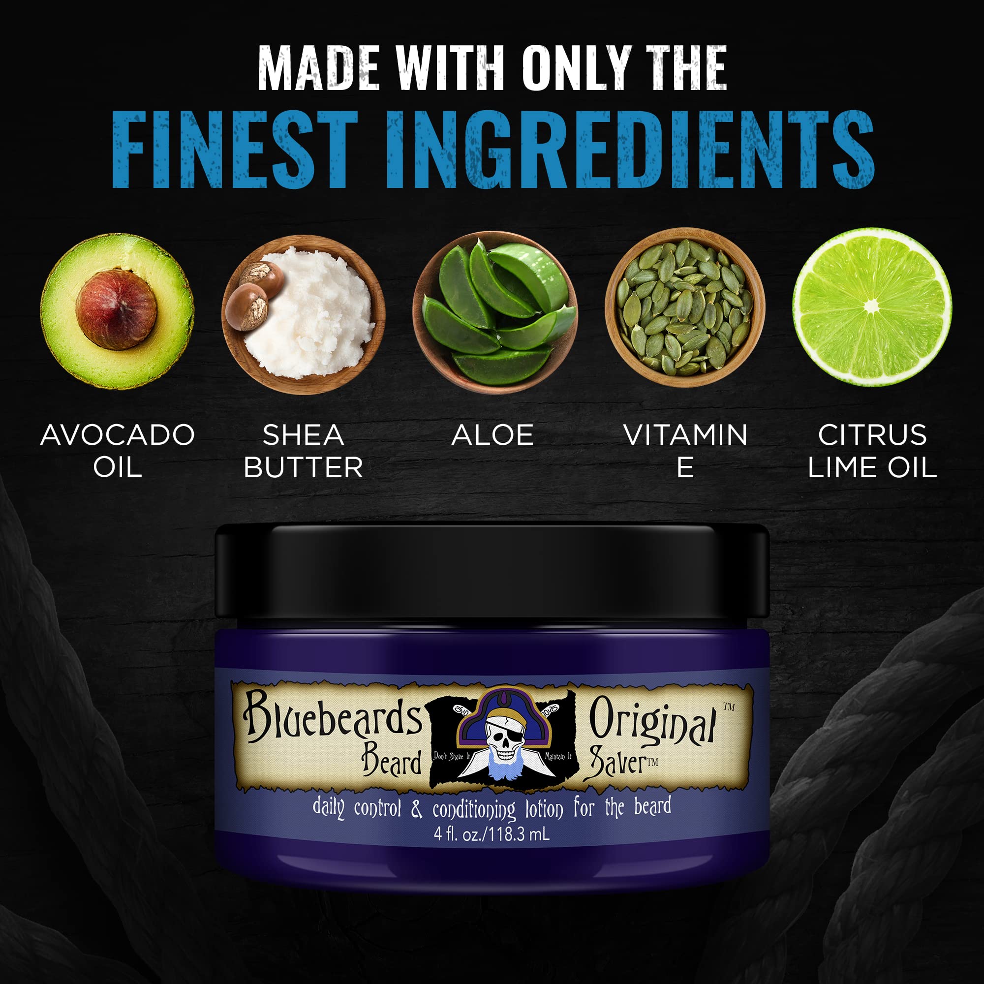 Bluebeards Original Beard Saver, 4 Oz. - Leave In Beard Conditioner For Men, Infused With Aloe & Lime - Beard Softener That Deep