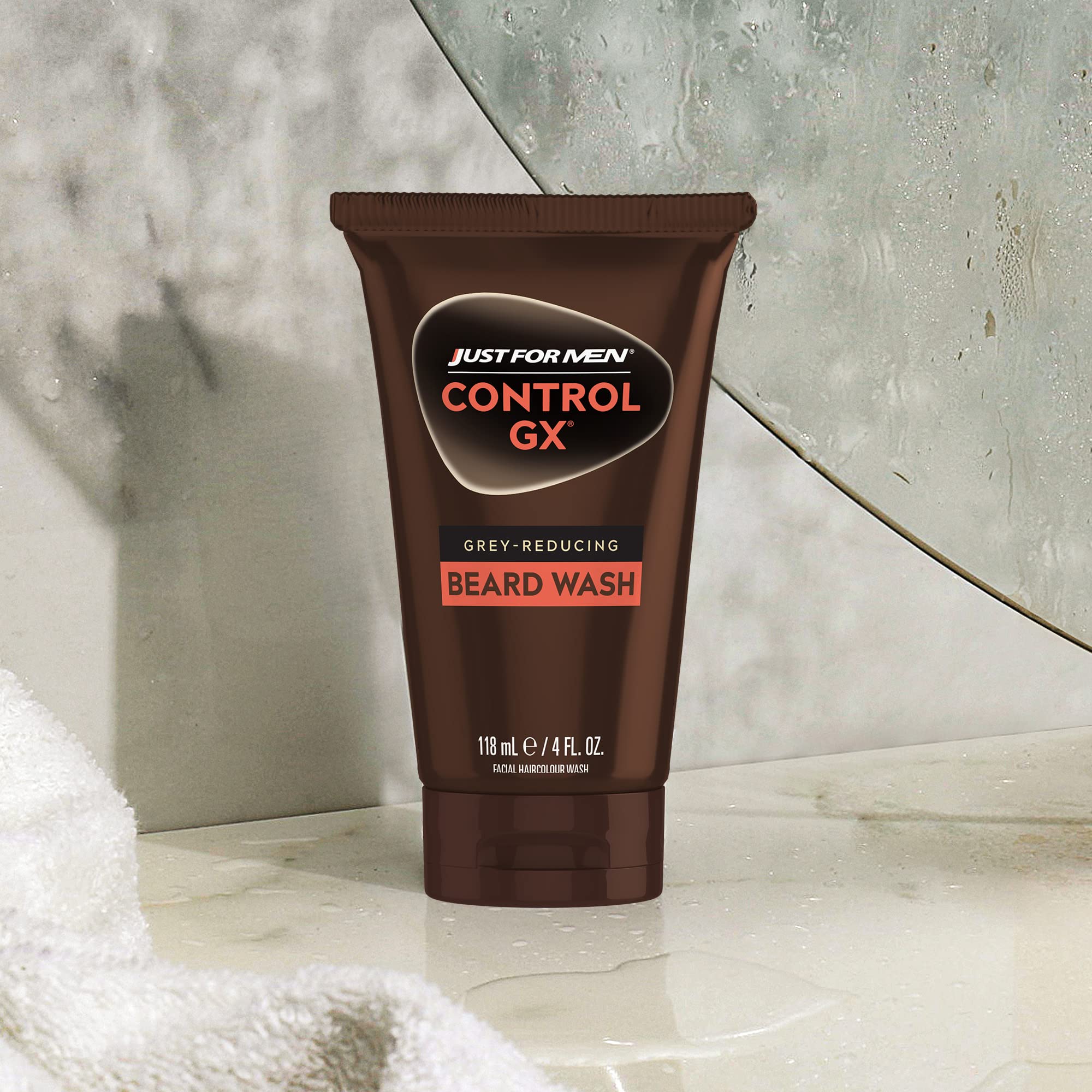 Just For Men Control Gx Grey Reducing Beard Wash Shampoo, Gradually Colors Mustache And Beard, Leaves Facial Hair Softer And Ful