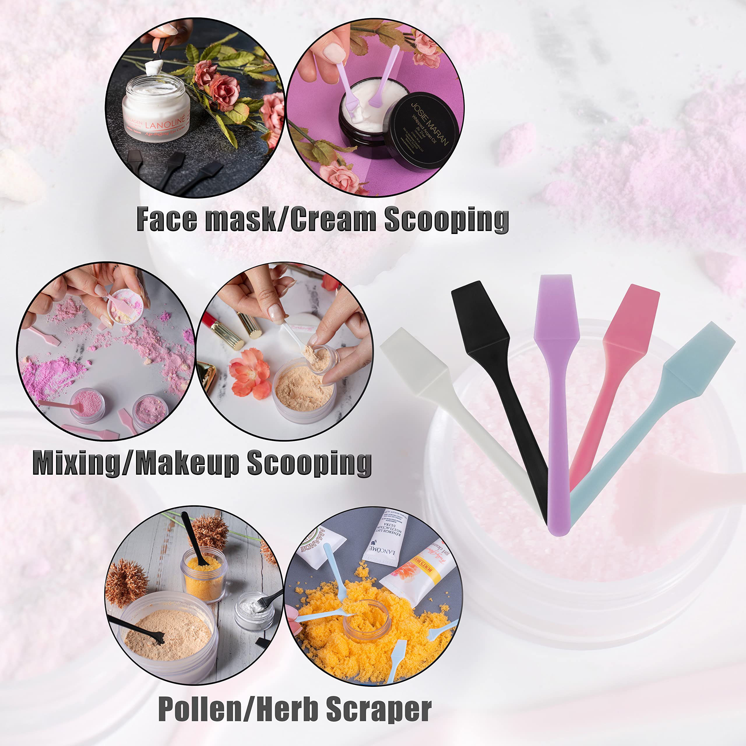 Kopperko 100 Pack 2.5 Inch Cosmetic Spatulas - Small Plastic Spatula For Cosmetics, Creams, & Crafts | Makeup Spatula Or Multipu