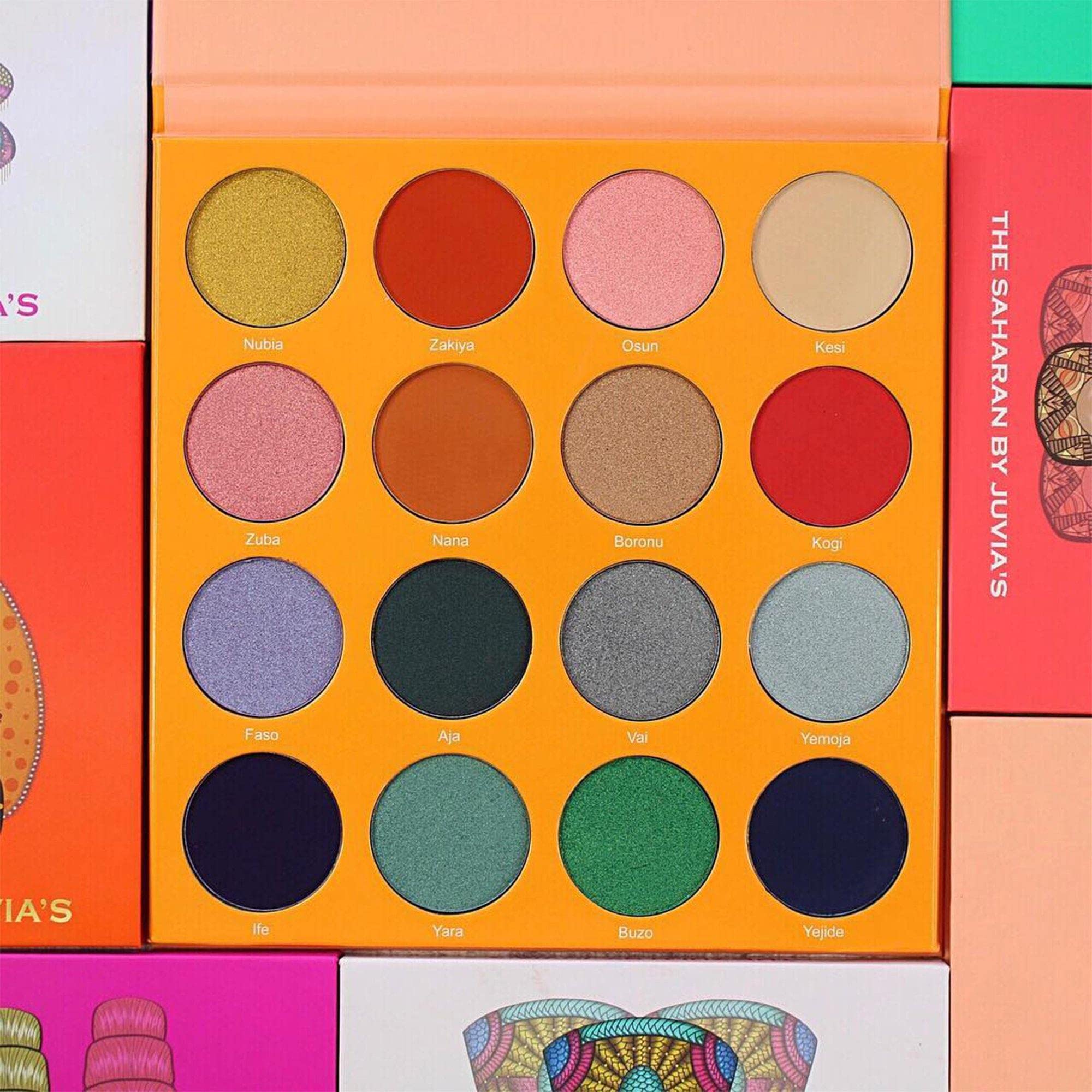 Juvia'S Place Palette The Magic Mini - Bright And Bold Red, Shades Of 16, Professional Eye Makeup, Pigmented Palette, Makeup Pal
