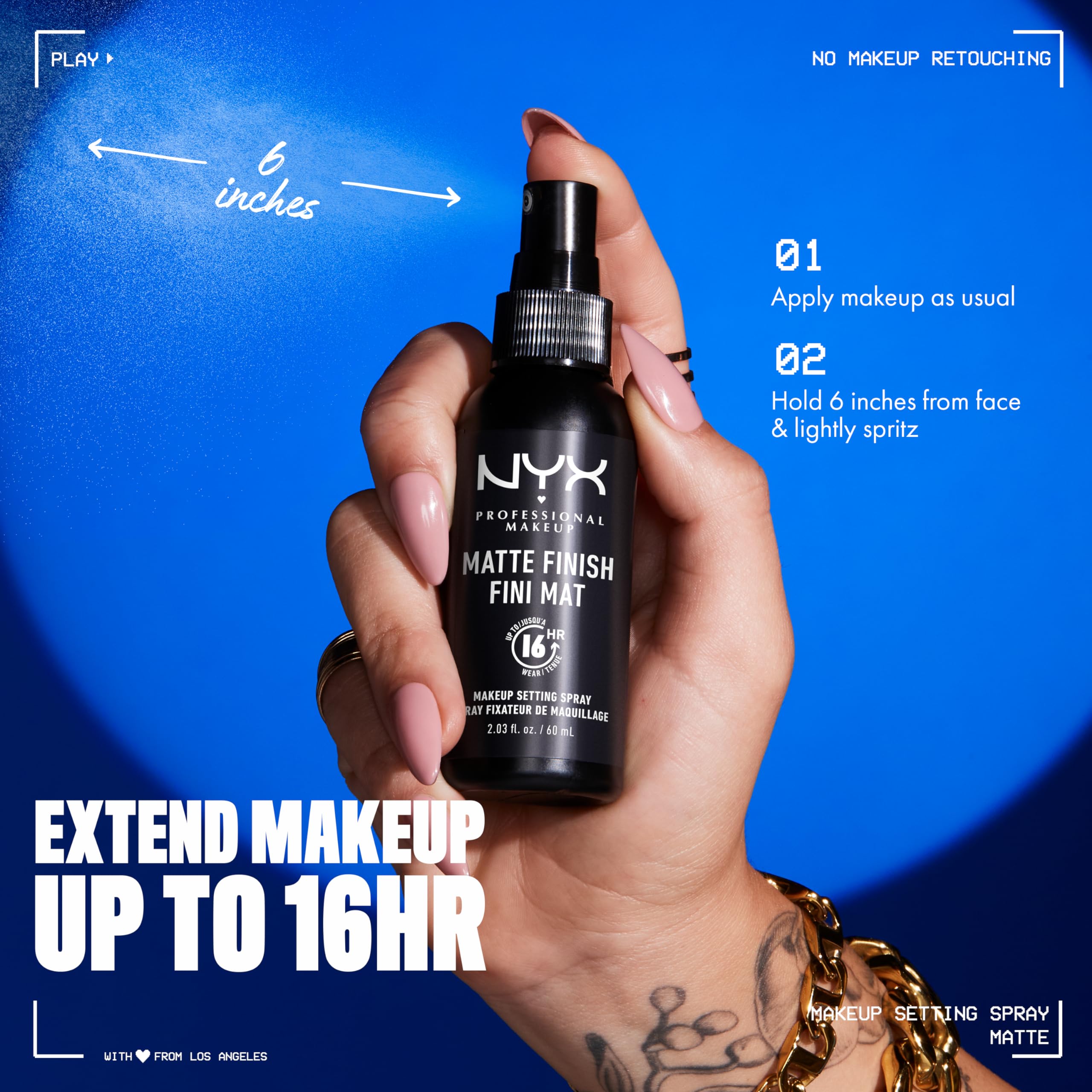 Nyx Professional Makeup Makeup Setting Spray, Matte Finish , 2.03 Fl Oz (Pack Of 1)