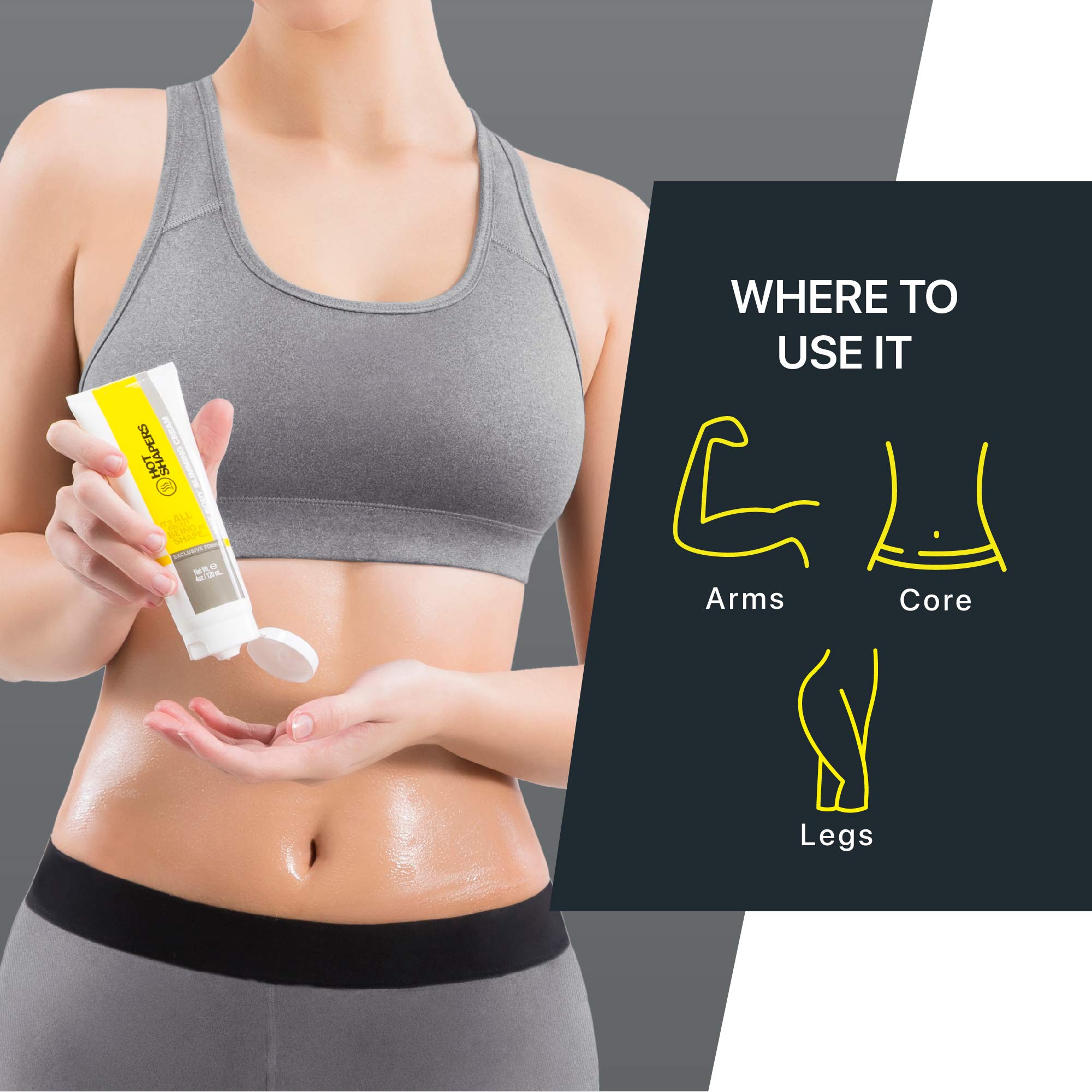 Hot Shapers Slimming Gel -Sweat Cream For Firming And Workout Muscle Recovery - Skin Tightening Lotion For The Body And Tummy Tu