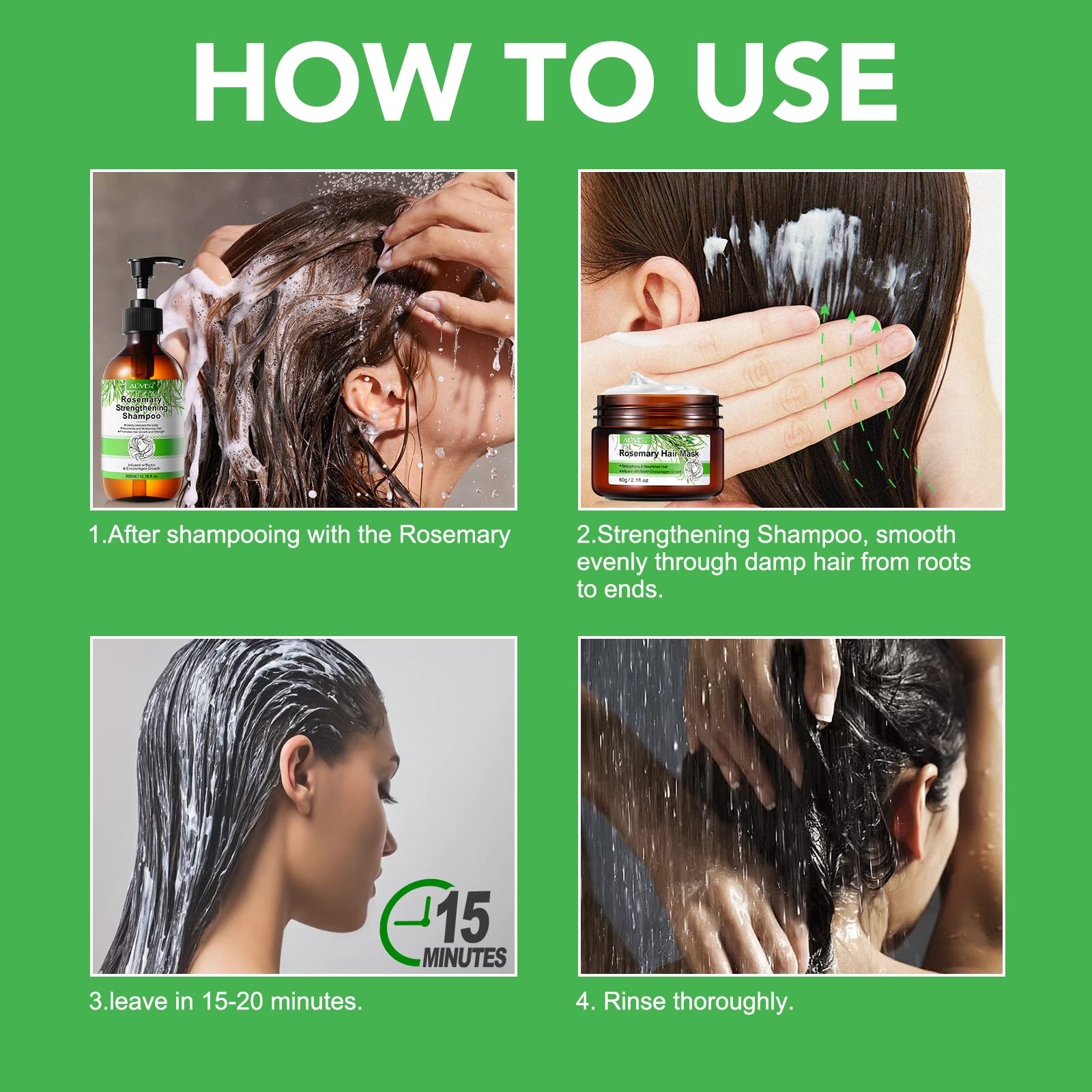 Nifeishi Organics Rosemary Hair Masque, Hair Treatment Oil, Repairs Damage Hair Root, Essential Oil & Biotin Deep Treatment, Dee