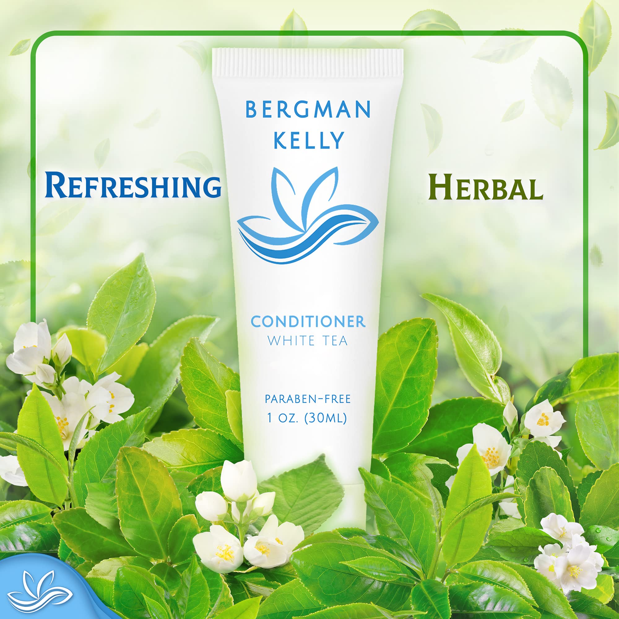 Bergman Kelly Rectangular Sanitary Soap Bars, Shampoo & Conditioner 3-Piece Set (1 Oz Each, 150 Pc, White Tea), Delight Guests W