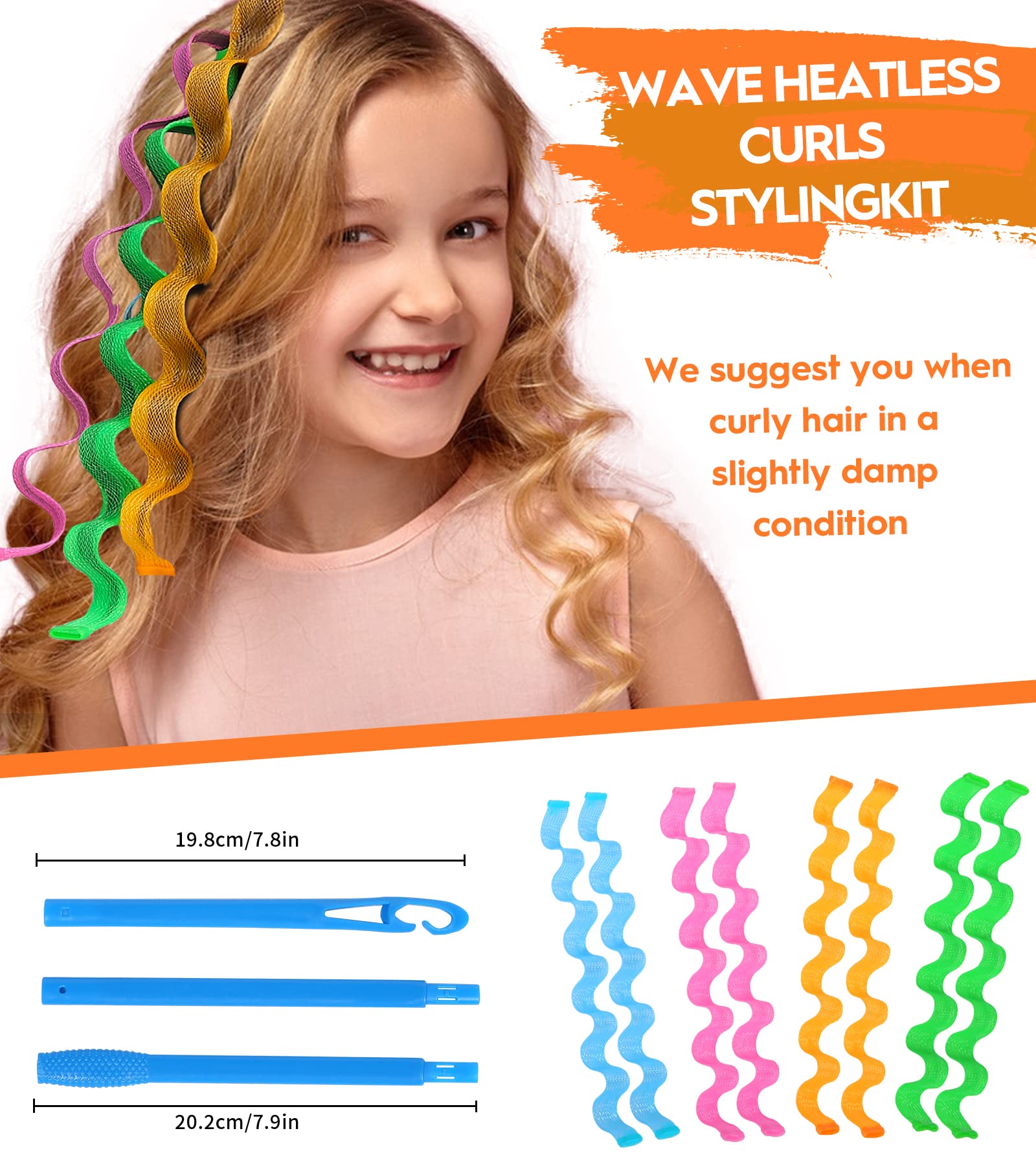 42 Pieces Heatless Waves Hair Curler, No Heat Damage Wavy Hair Curlers With 2 Sets Of Styling Hooks, Heatless Curls For Women Gi