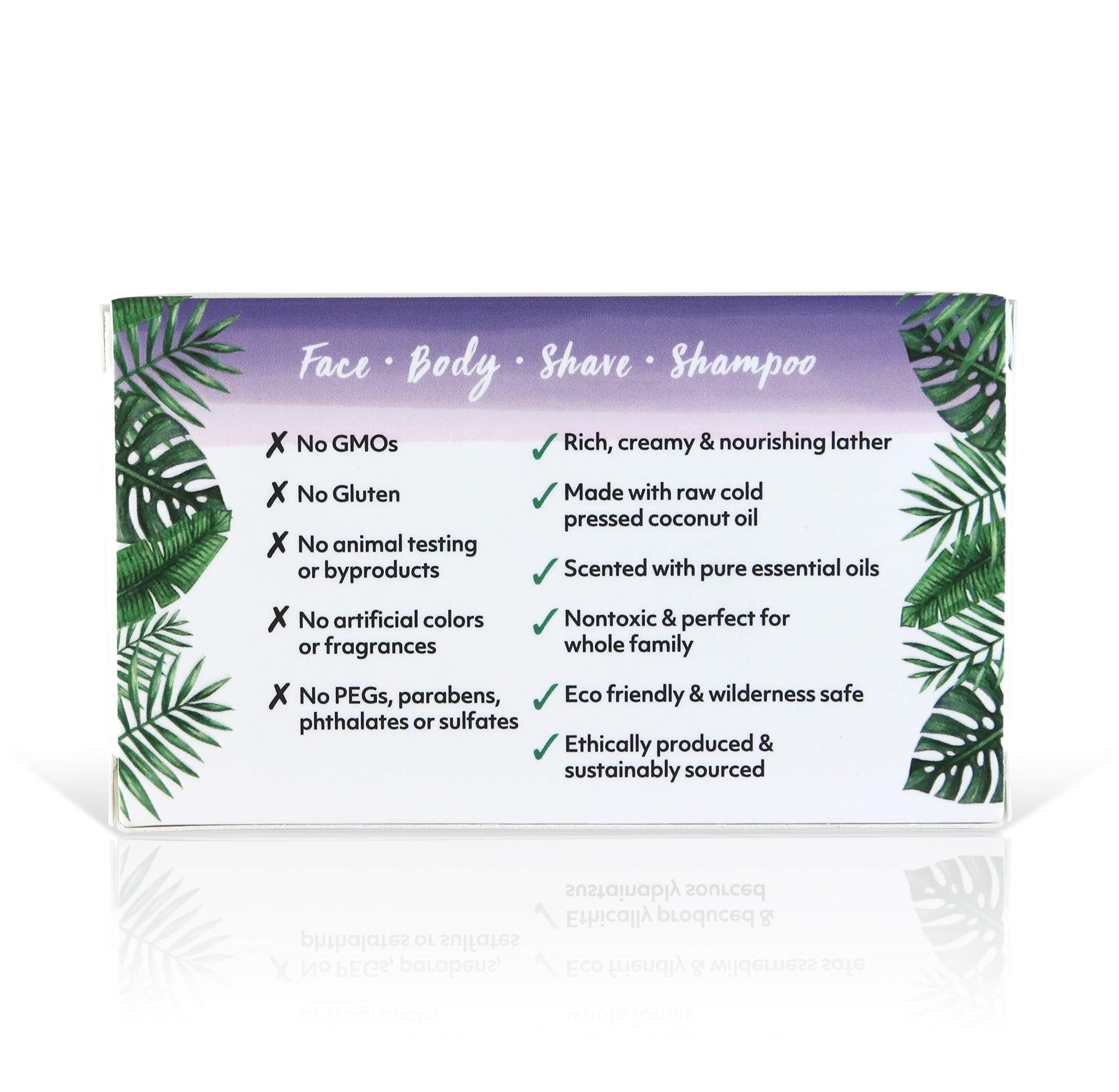 'Coco Fiji Soap Bar For Face And Body Infused With Organic Coconut Oil, Night Blooming Jasmine Essential Oil, Natural Soap For