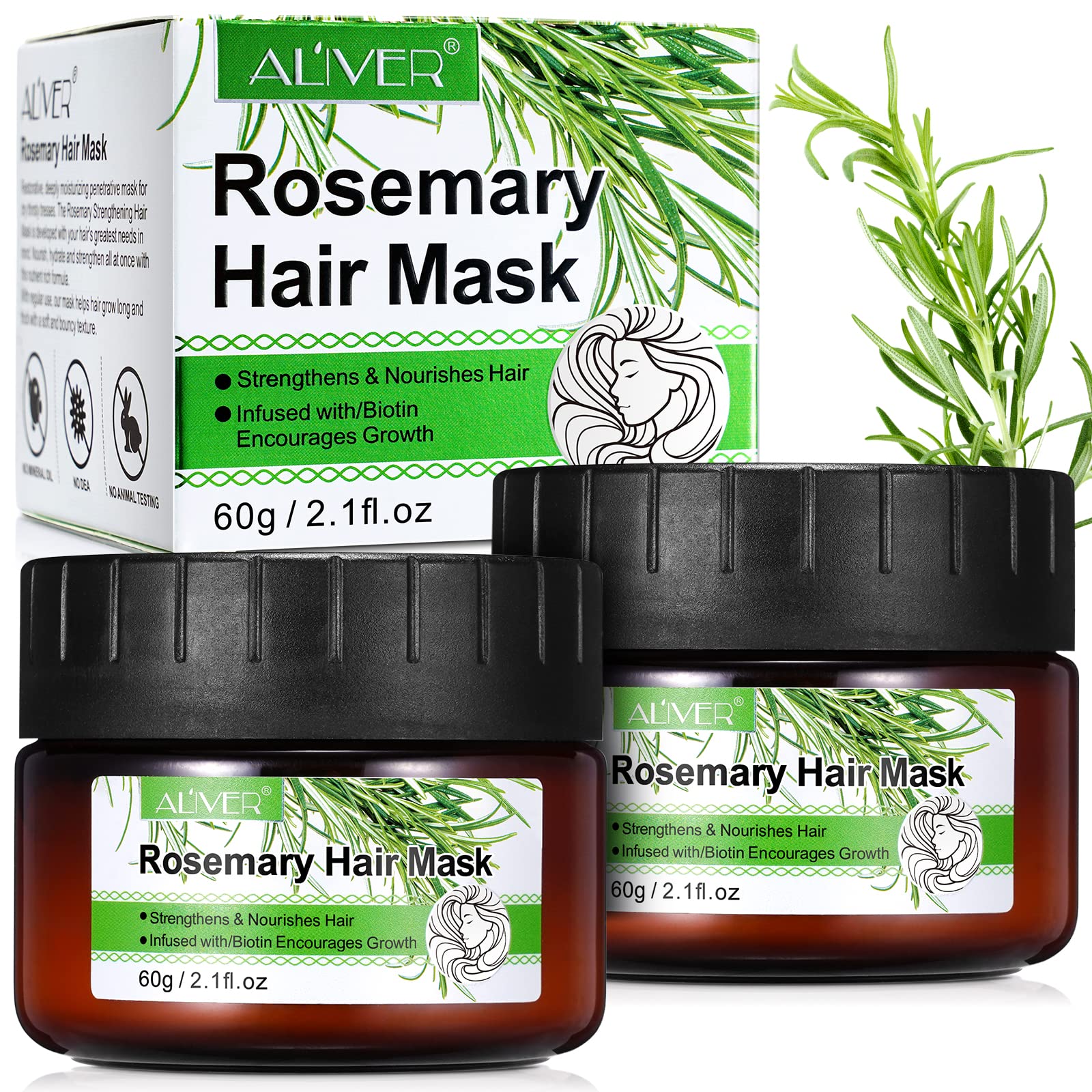 NIFEISHI Organics Rosemary Hair Masque, Hair Treatment Oil, Repairs Damage Hair Root, Essential Oil & Biotin Deep Treatment, Dee