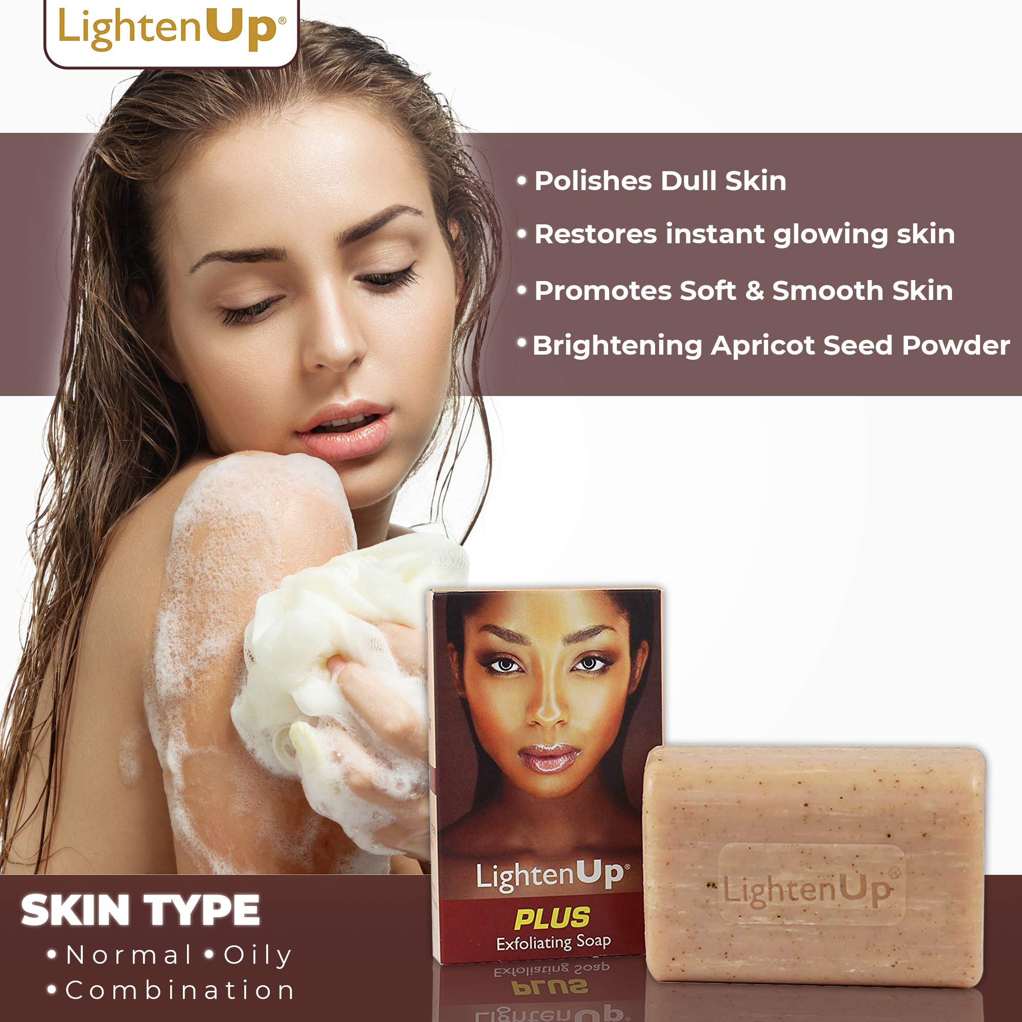 Omic Lightenup, Exfoliating Soap - 200G / 7Fl Oz - Skin Brightening Soap, Cleansing Bar, Formulated To Fade Dark Spots, With Apr