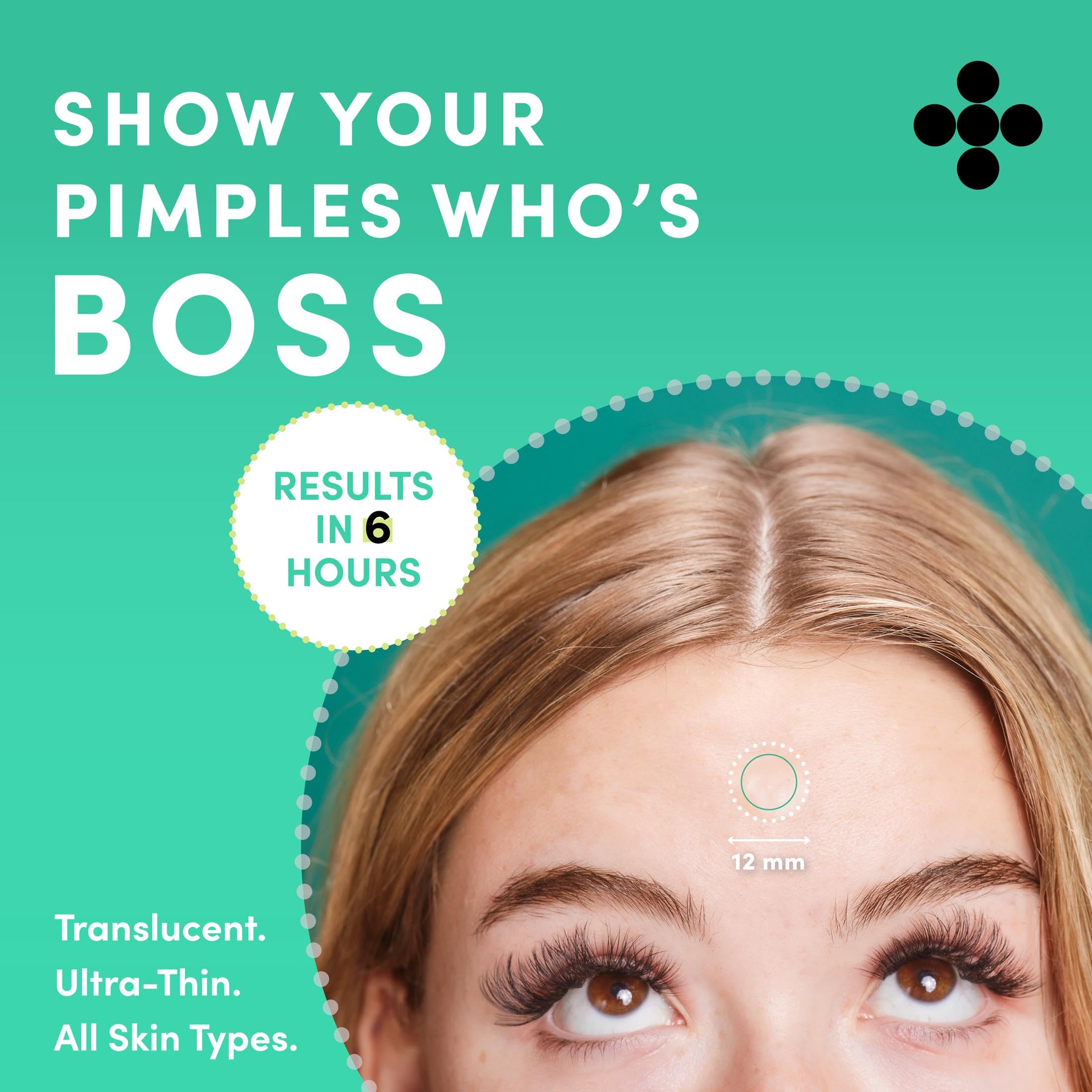Dots For Spots Pimple Patches - Translucent Hydrocolloid Patch Spot Treatment Stickers For Face And Body - Fast-Acting, Vegan &
