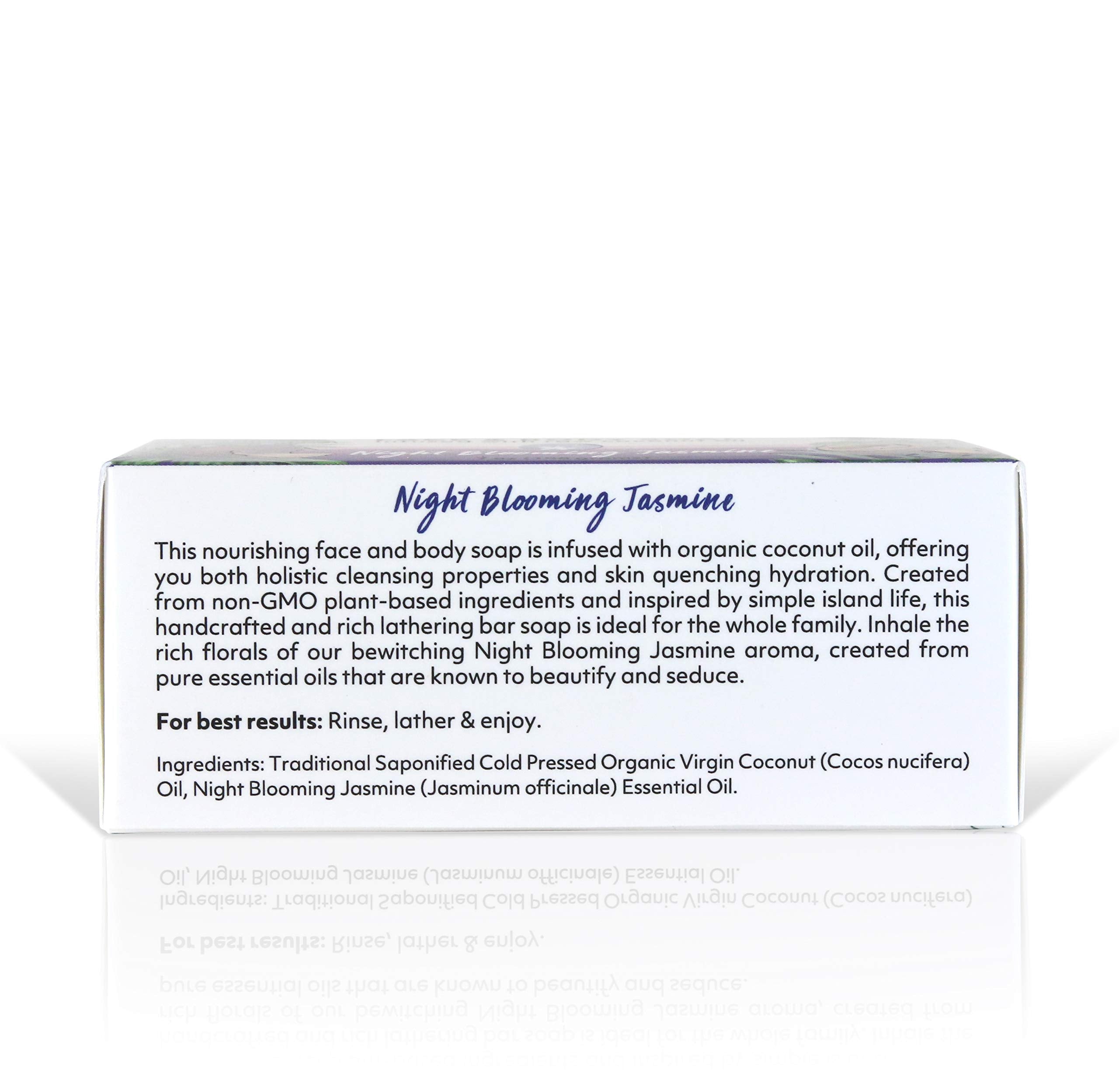 'Coco Fiji Soap Bar For Face And Body Infused With Organic Coconut Oil, Night Blooming Jasmine Essential Oil, Natural Soap For