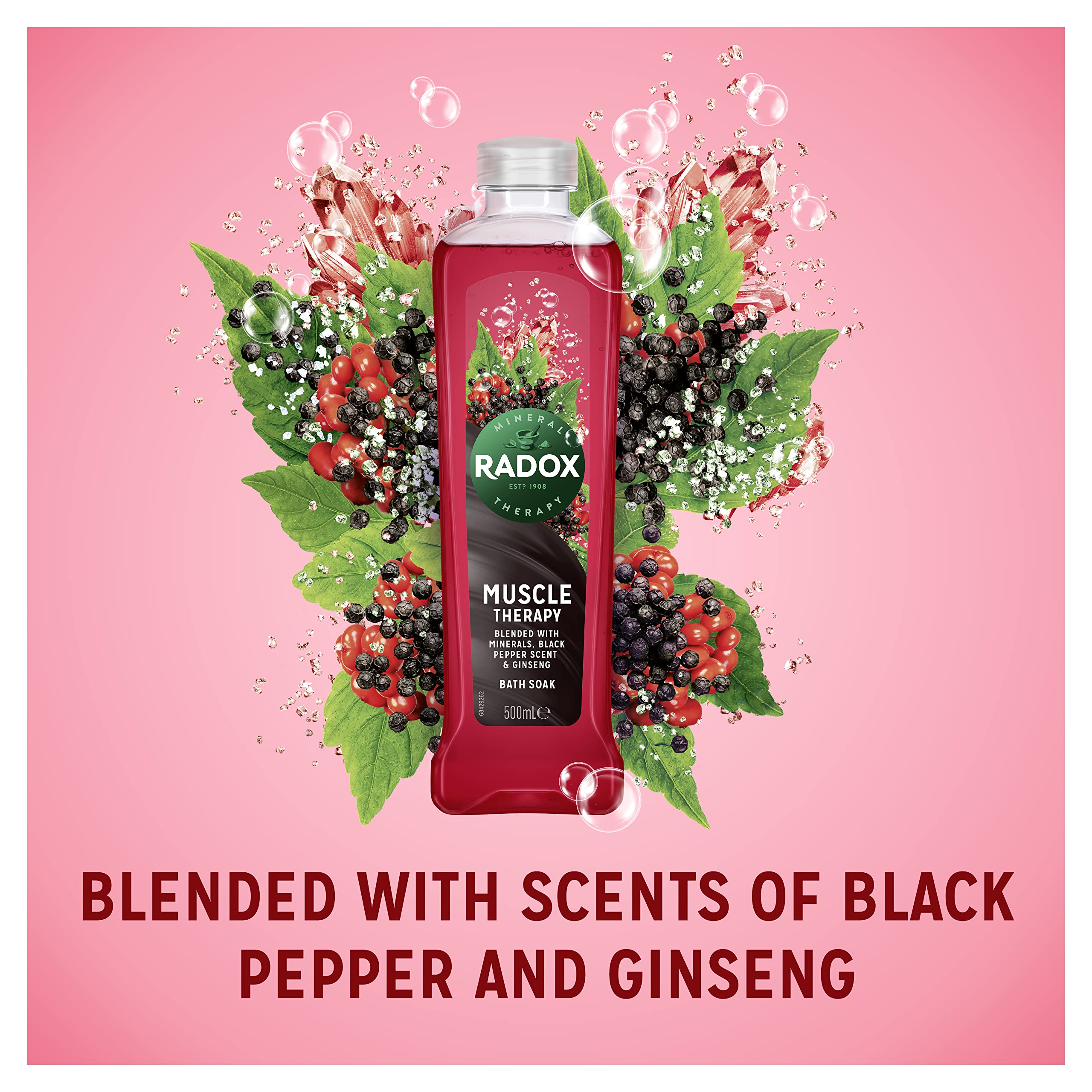 Radox Muscle Therapy Bath Soak With Black Pepper And Ginseng, 500Ml