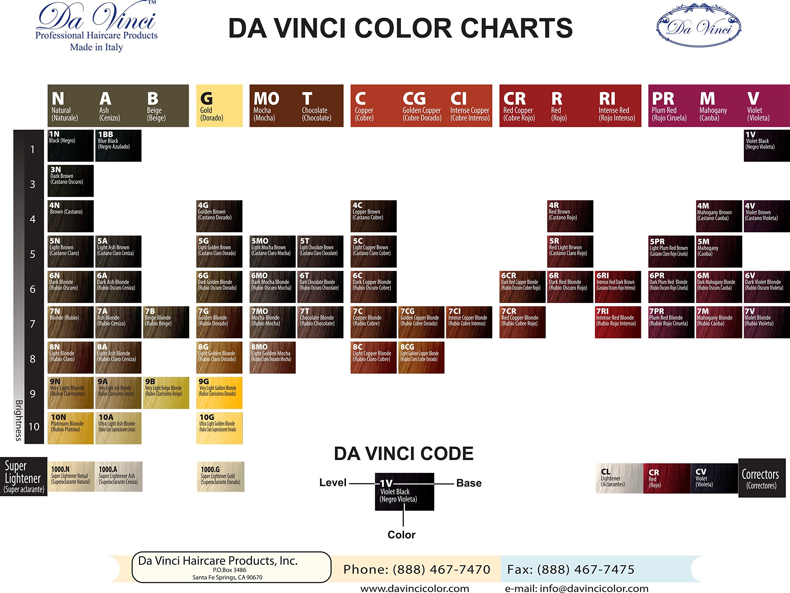 Da Vinci Permanent Hair Colors(3.4Oz) (7C_Copper Blonde)