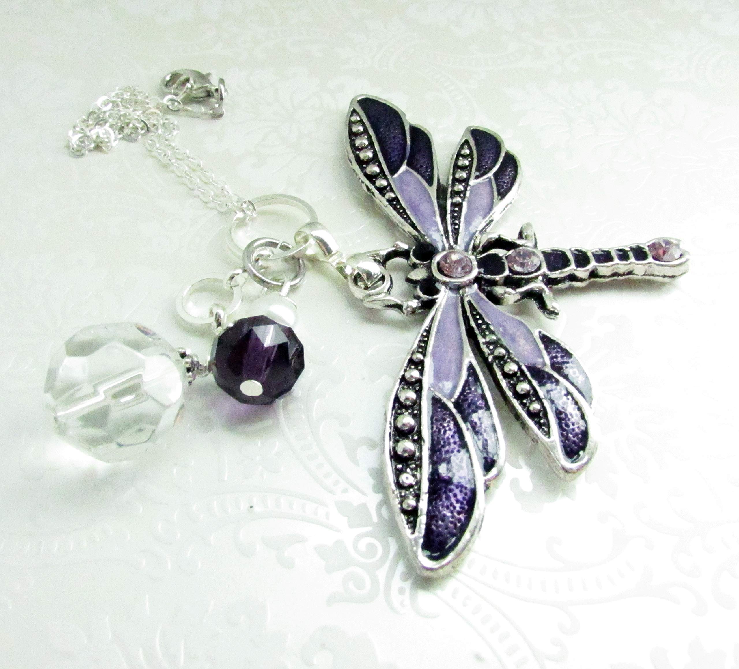 Dragonfly Rear View Mirror Car Charm - Crystal Sun Catcher For Car - Valentines Day Gifts For Women