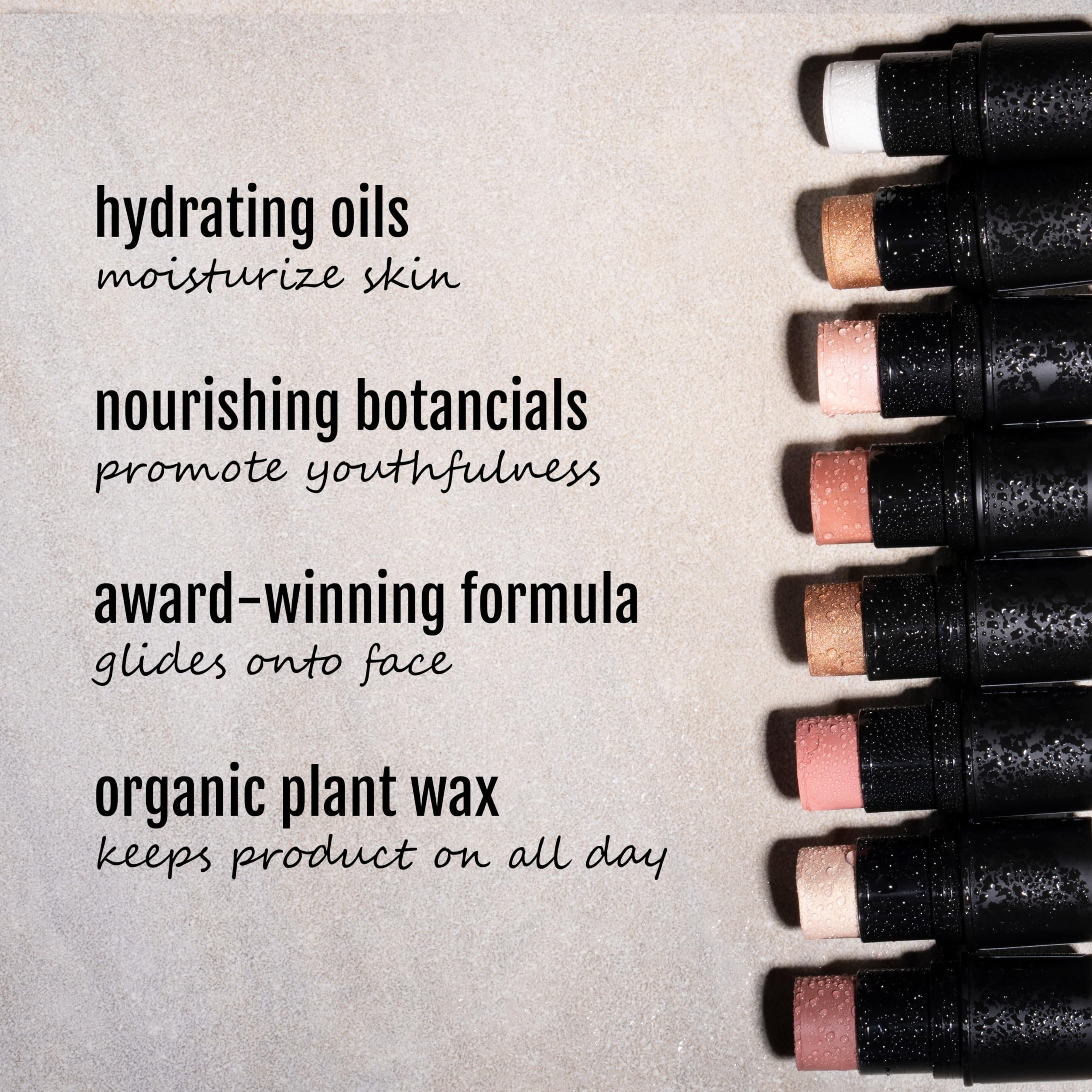 Baeblu Organic Tint Tube, 100% Natural Vegan Gluten-Free Cream Bronzer Multi-Stick, Made In Usa, Amaretto