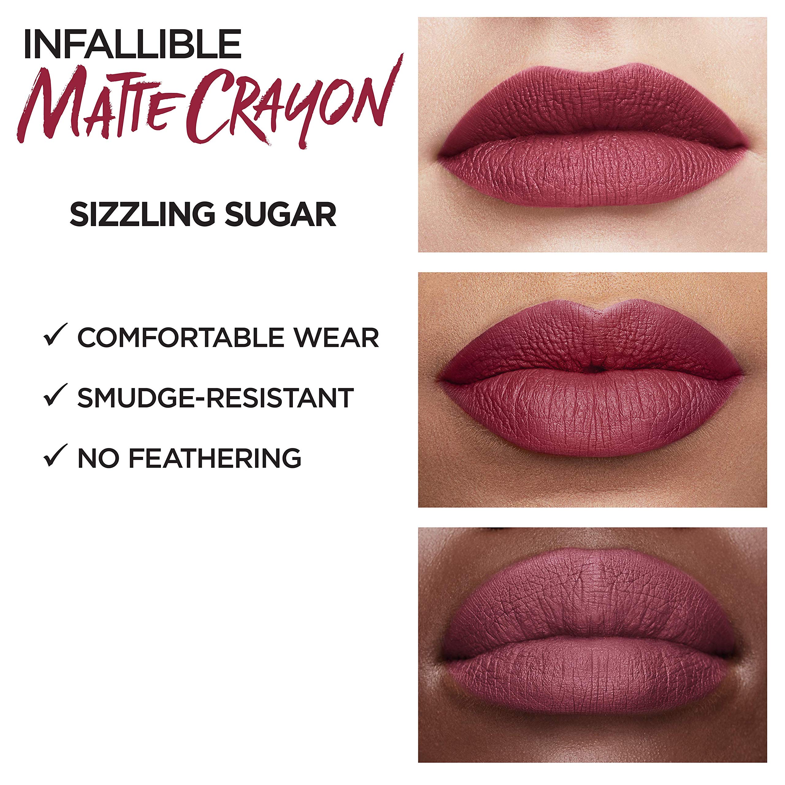 Lor  Al Paris Infallible Matte Lip Crayon, Sizzling Sugar (Packaging May Vary)