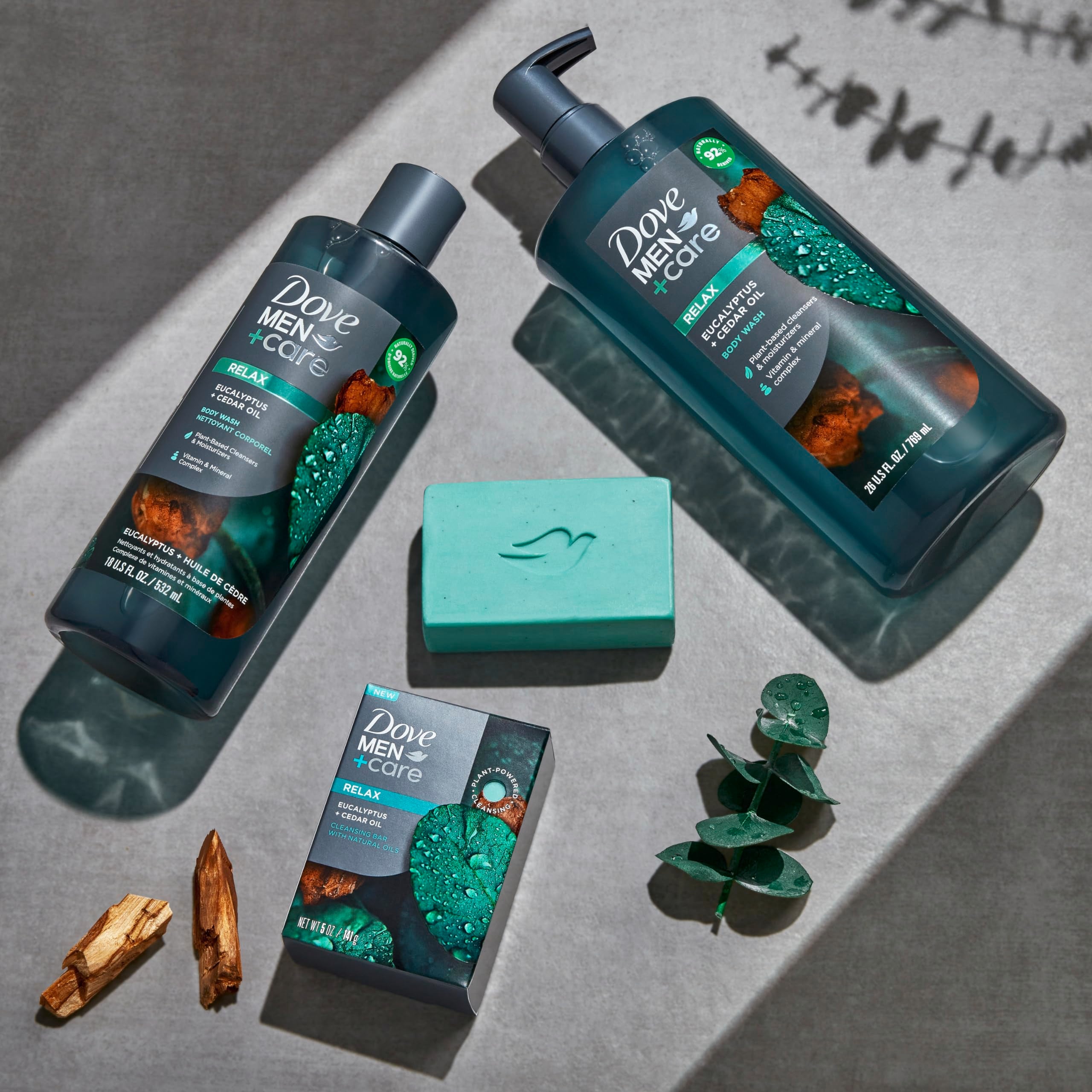 Dove Men+Care Body Wash Eucalyptus + Cedar Oil To Rebuild Skin In The Shower With Plant-Based Cleansers And Moisturizers 26 Oz