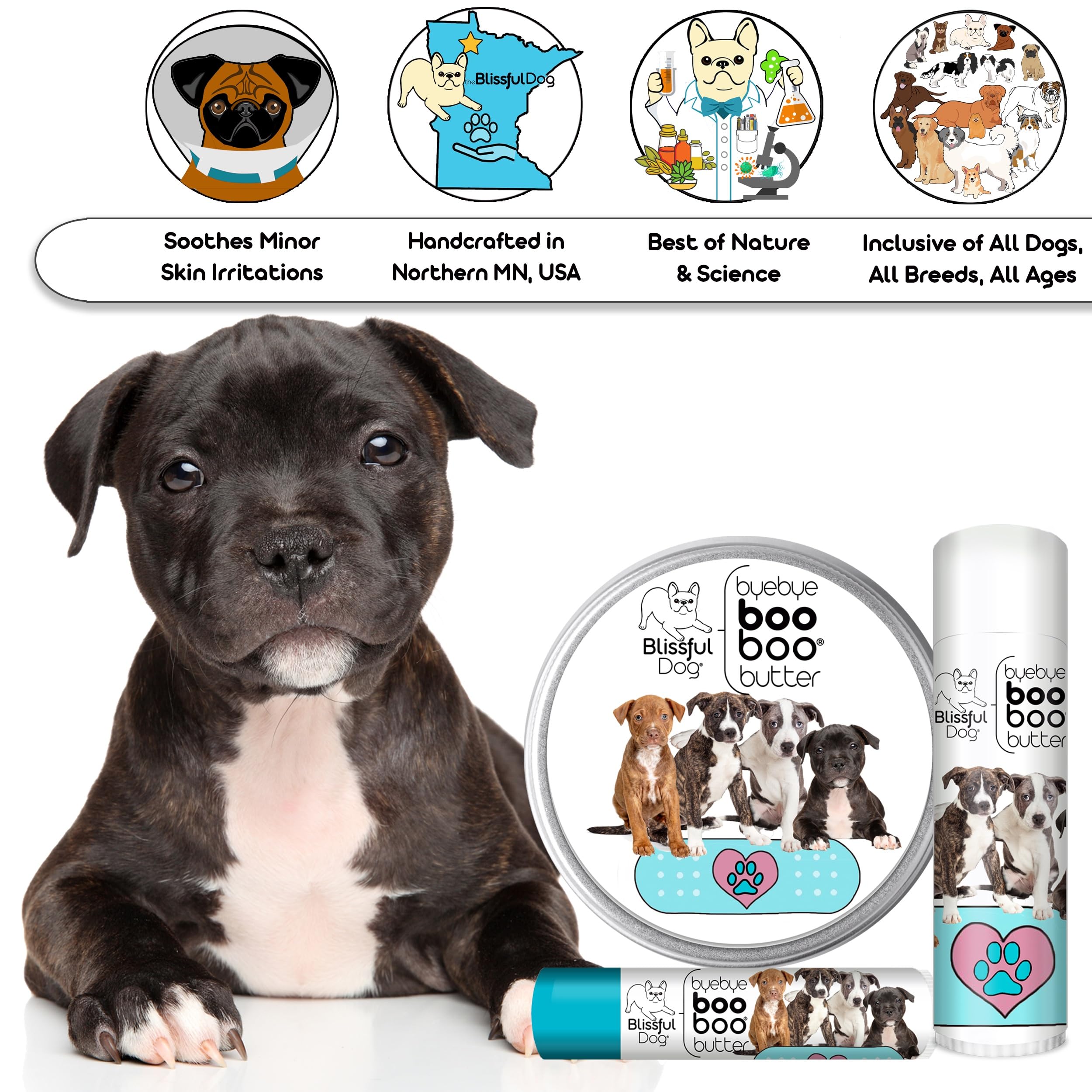 The Blissful Dog Staffordshire Pitbull Terrier Boo Boo Butter, 1-Ounce