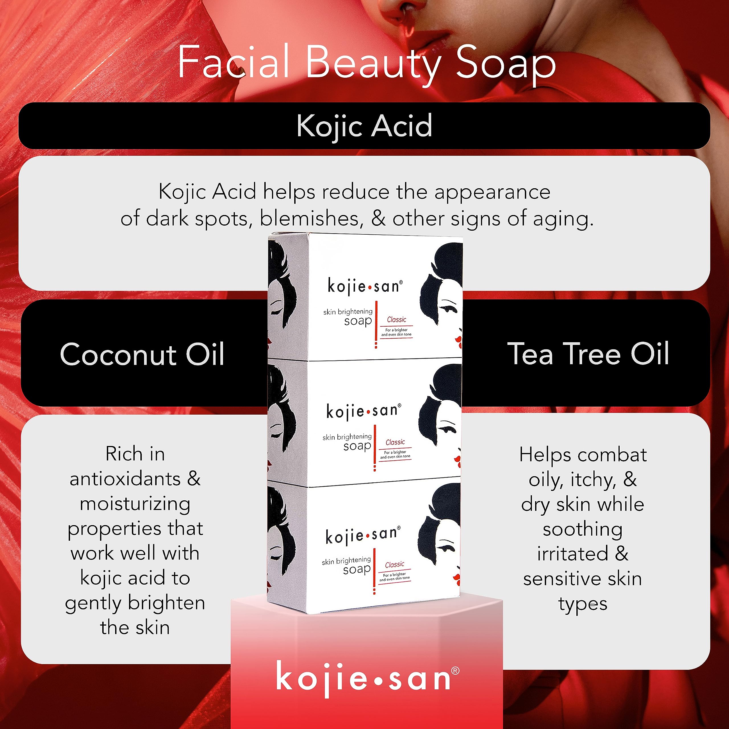 Kojie San Skin Brightening Soap - The Original Kojic Acid Soap That Reduces Dark Spots, Hyper-Pigmentation, & Other Types Of Ski