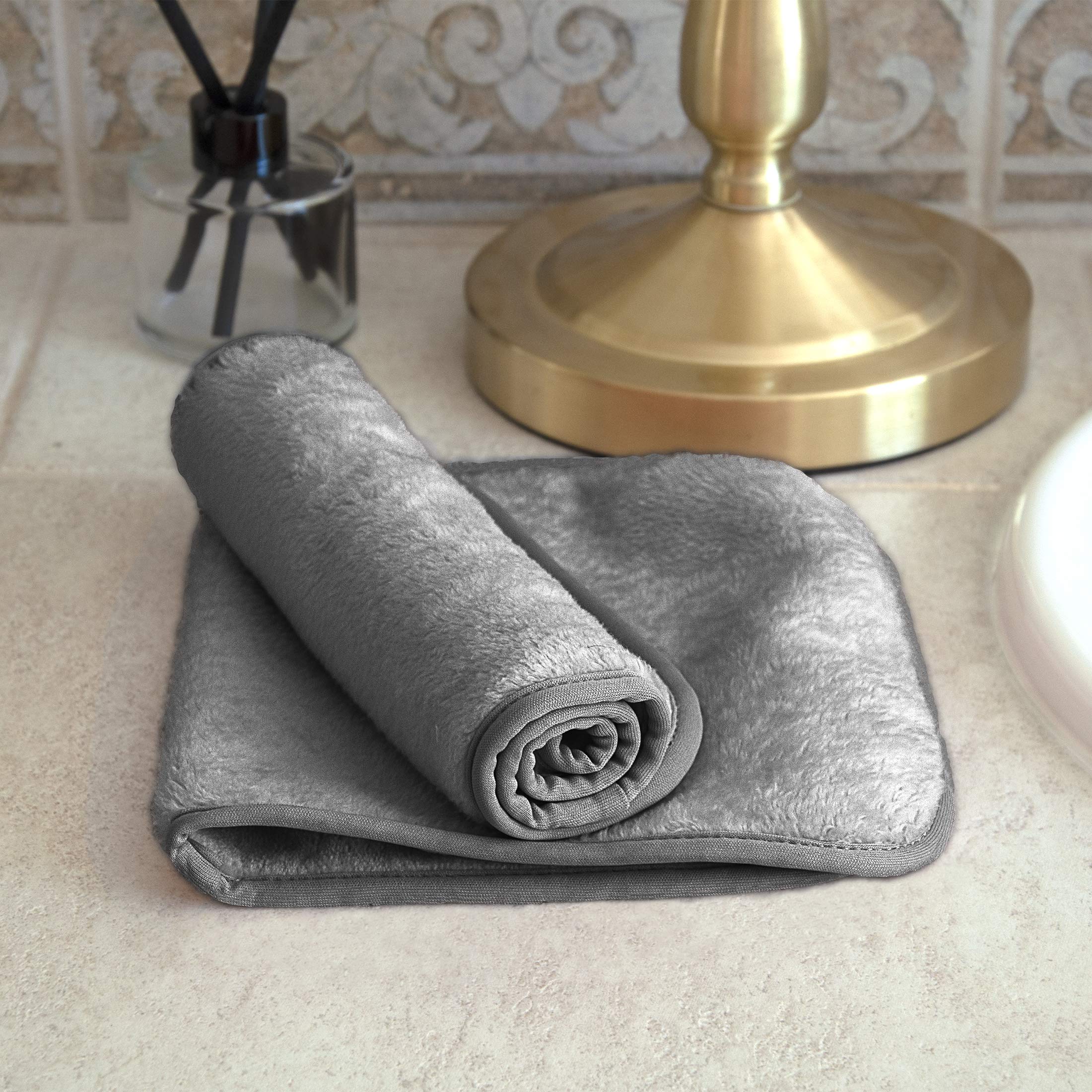 Eurow Makeup Removal Cleaning Cloth, Washable And Reusable, 8 By 16 Inches, Gray, Pack Of 2