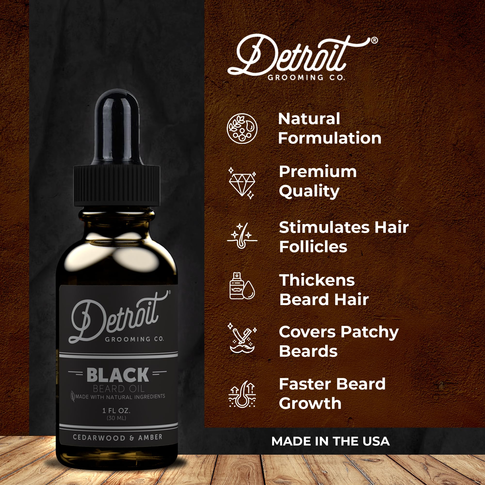 Detroit Grooming Co. Natural Beard Oil For Men-Nourishing & Organic Beard Moisturizer W/Sweet Almond Oil & Vitamin E - Softens,