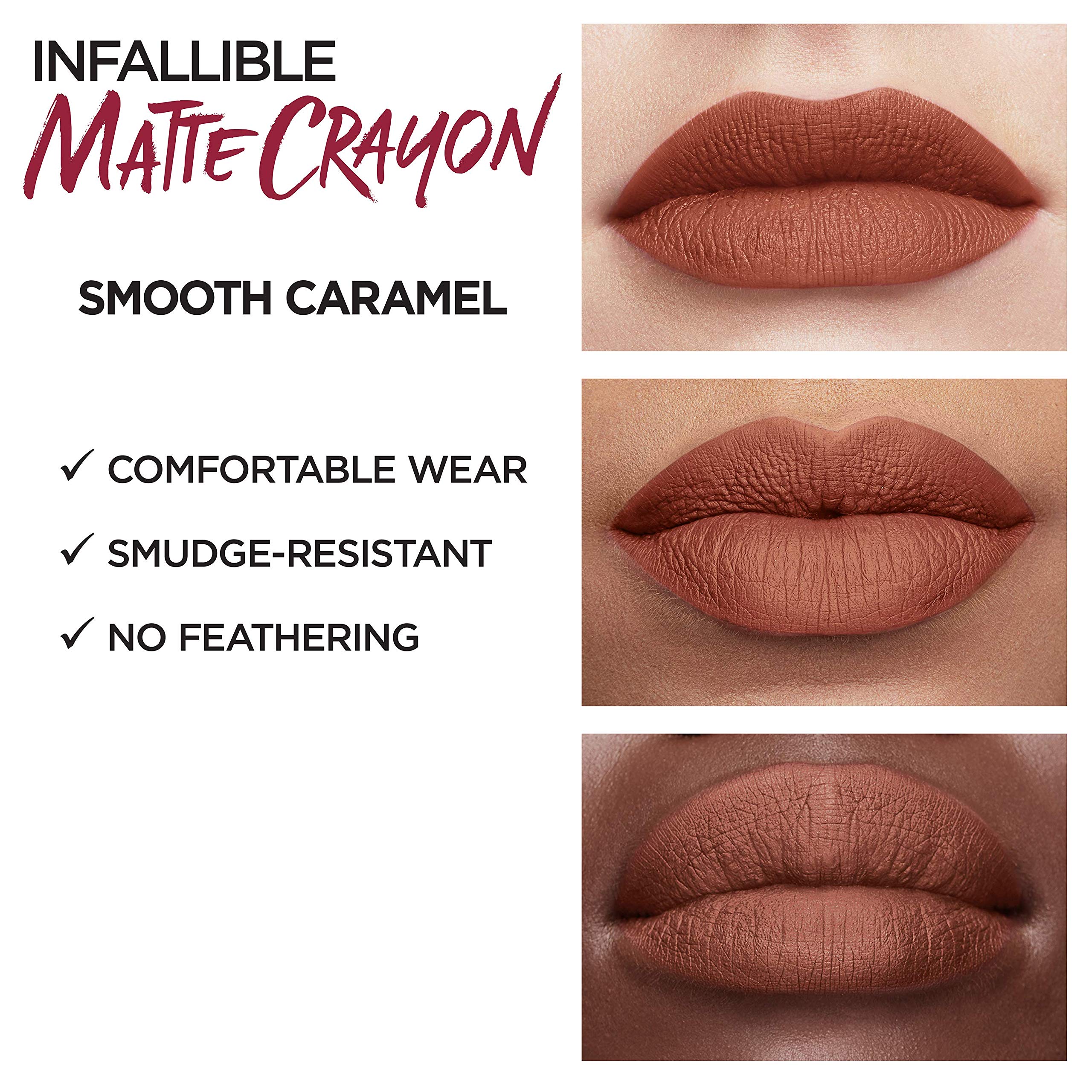 Lor  Al Paris Infallible Matte Lip Crayon, Smooth Caramel (Packaging May Vary)