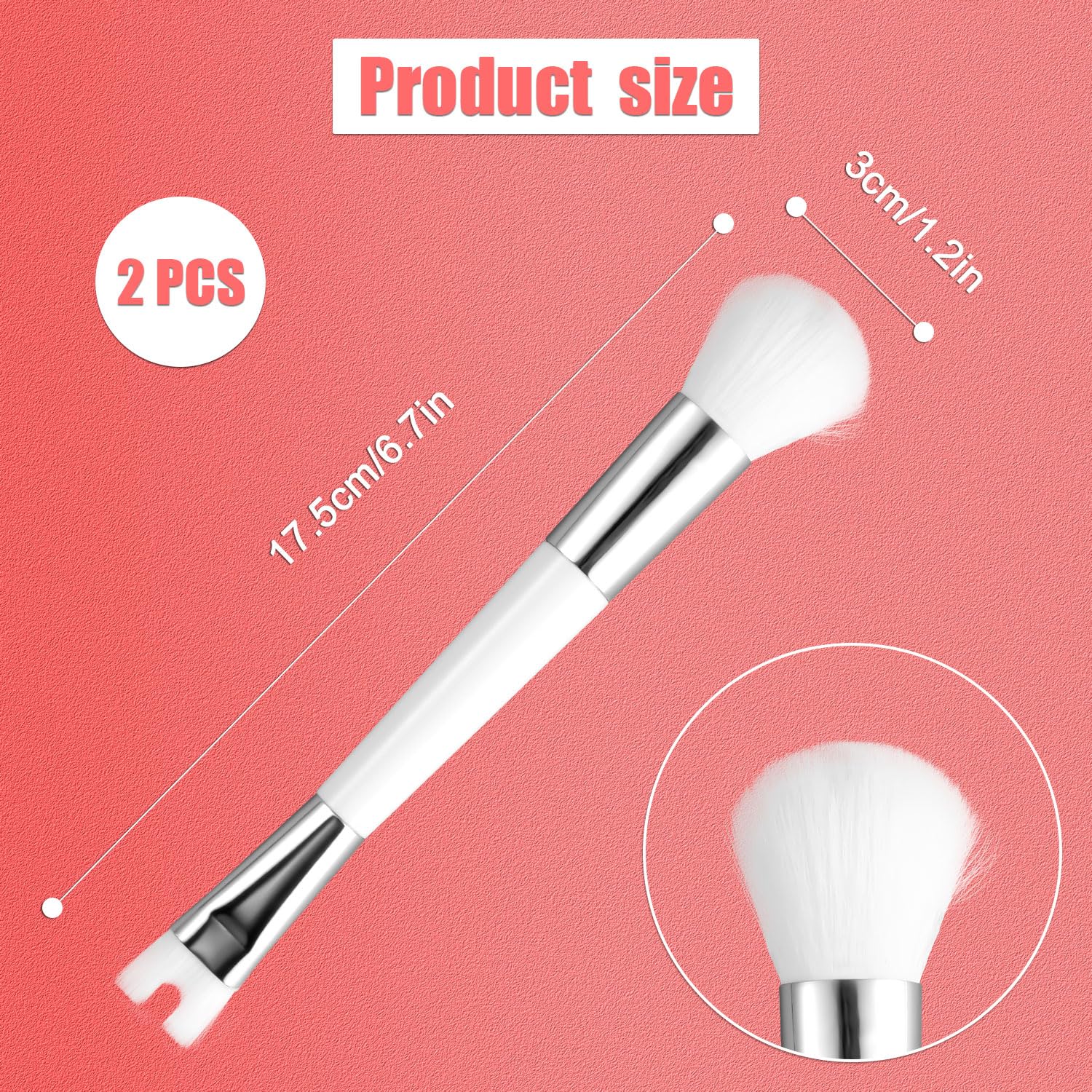 2Pcs Nose Contour Brushes, U Shaped Makeup Brush Dual End Nose Contour Brush Pro Contour Duo Brush For Sculpting And Defining No