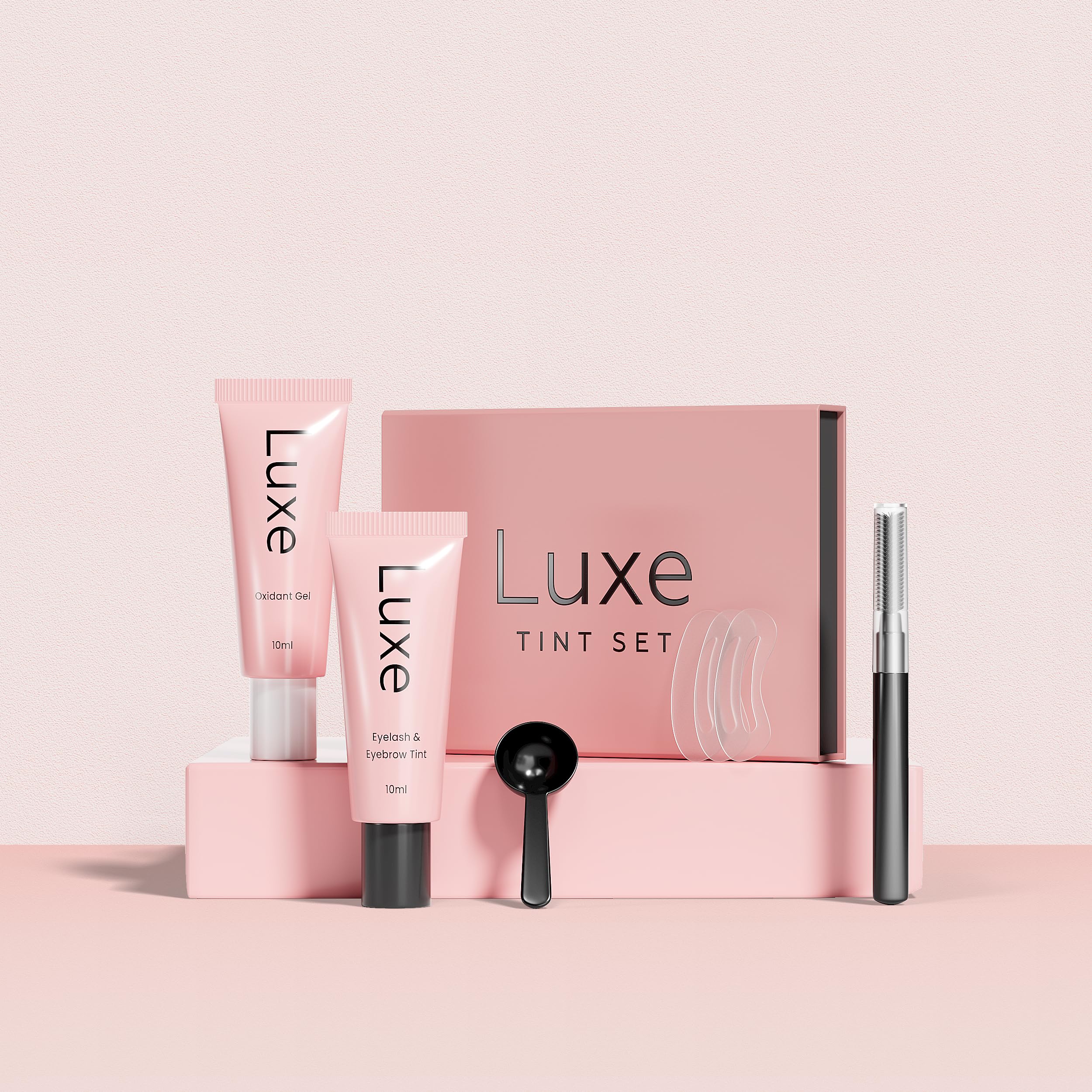 Luxe Cosmetics - Brown Color Set For Lashes And Brows - Long Lasting Temporary Color (Up To 4 Weeks) - Vegan & Cruelty-Free - Fo