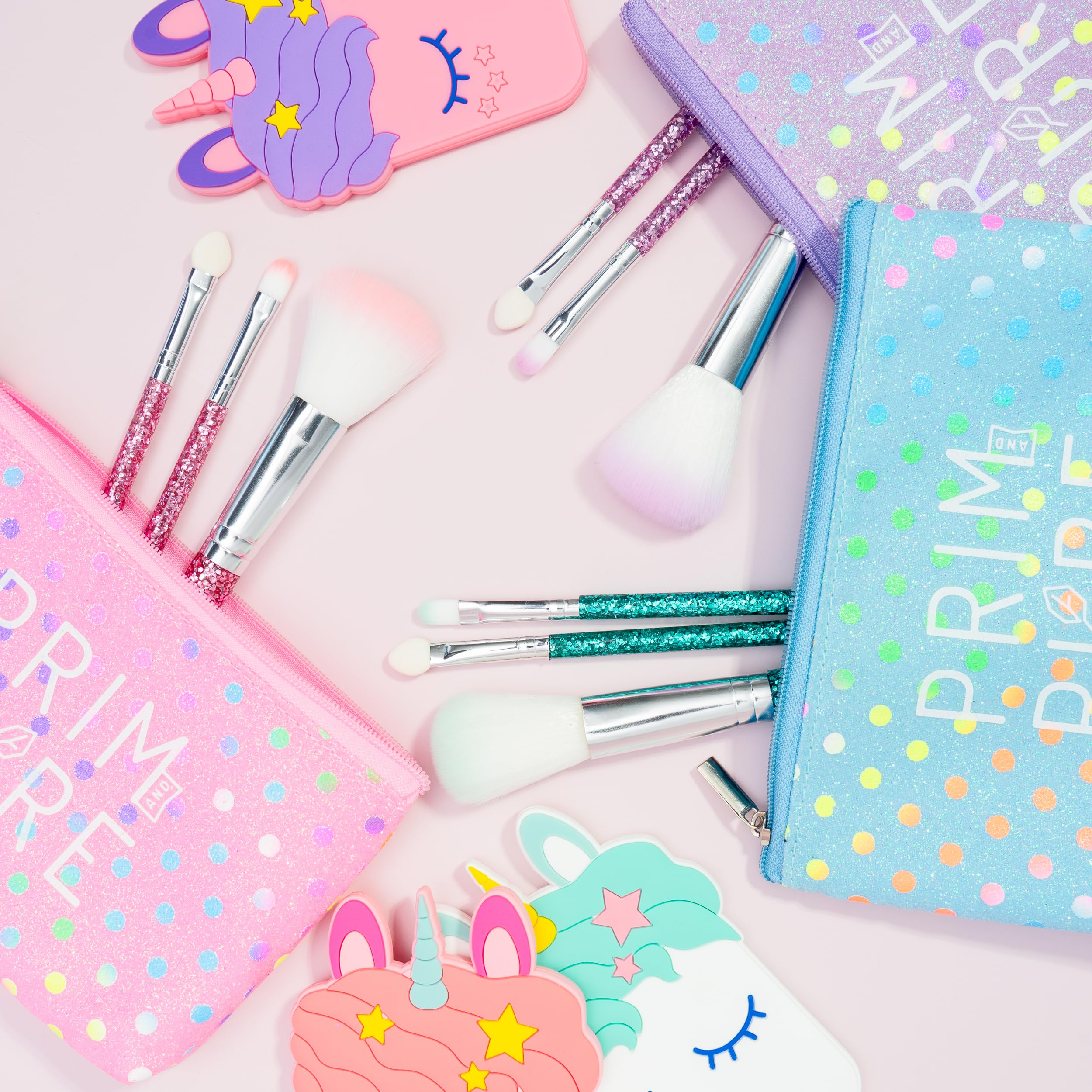 Prim And Pure Mineral Gift Set With Unicorn Mirror| Perfect For Play Dates & Birthday Parties | Kids Eyeshadow Makeup - Mineral