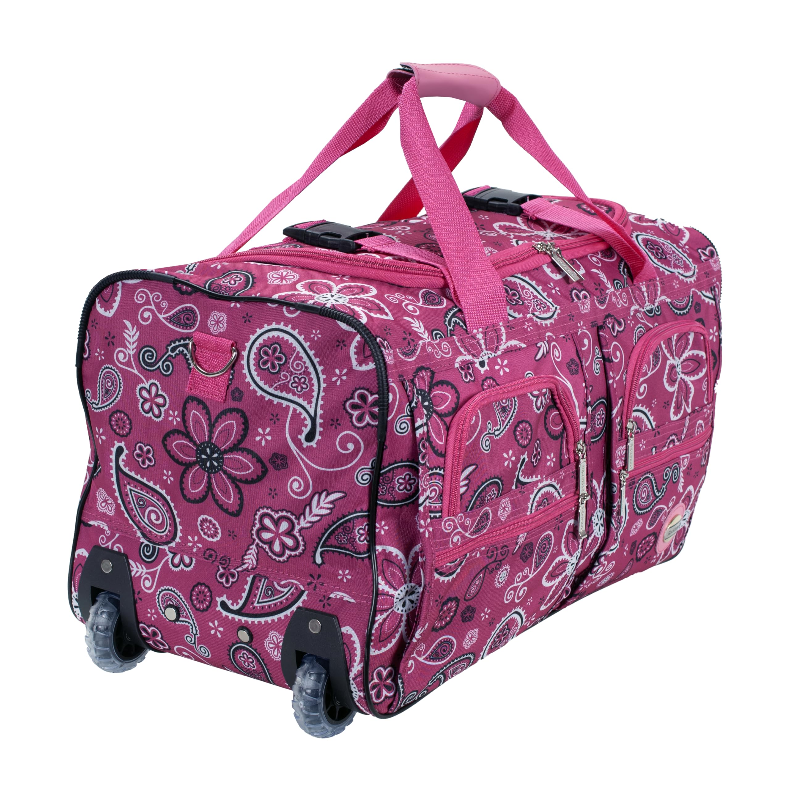 22 Inch  Rolling Duffle Bag - Pinkbandana