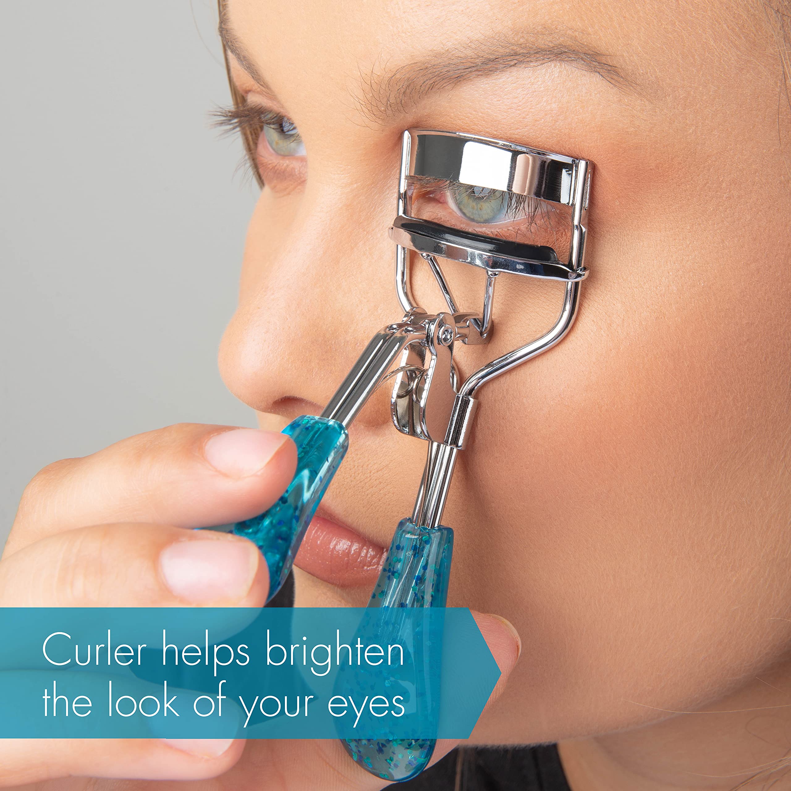 Trim Azure Collection Eyelash Curler - Curls Quickly And Easily For Longer-Looking Lashes - Smooth Opening And Closing Action -