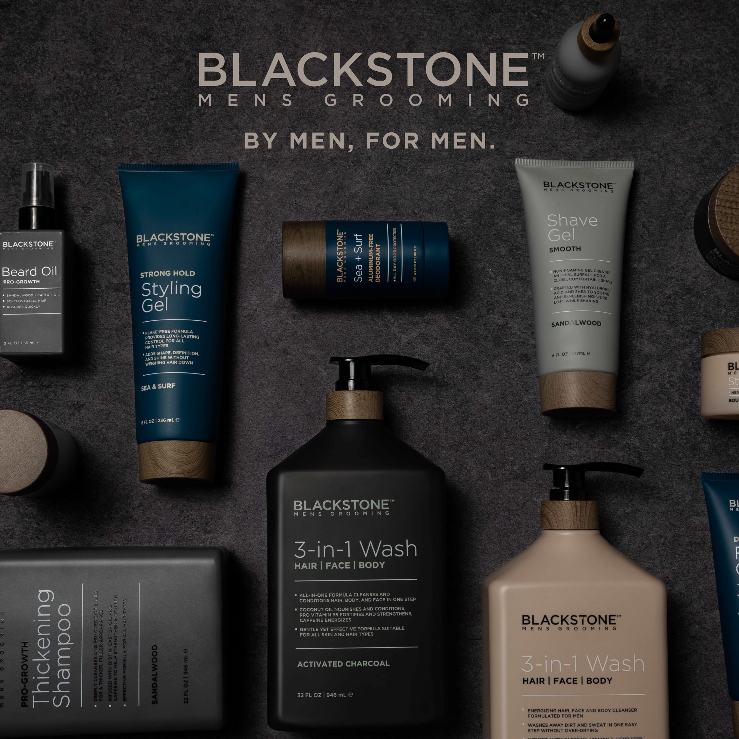 Blackstone Men'S Grooming 2-In-1 Facial Scrub & Shave Gel With Hyaluronic Acid And Peppermint - Cleanse & Exfoliate | Hydrates S