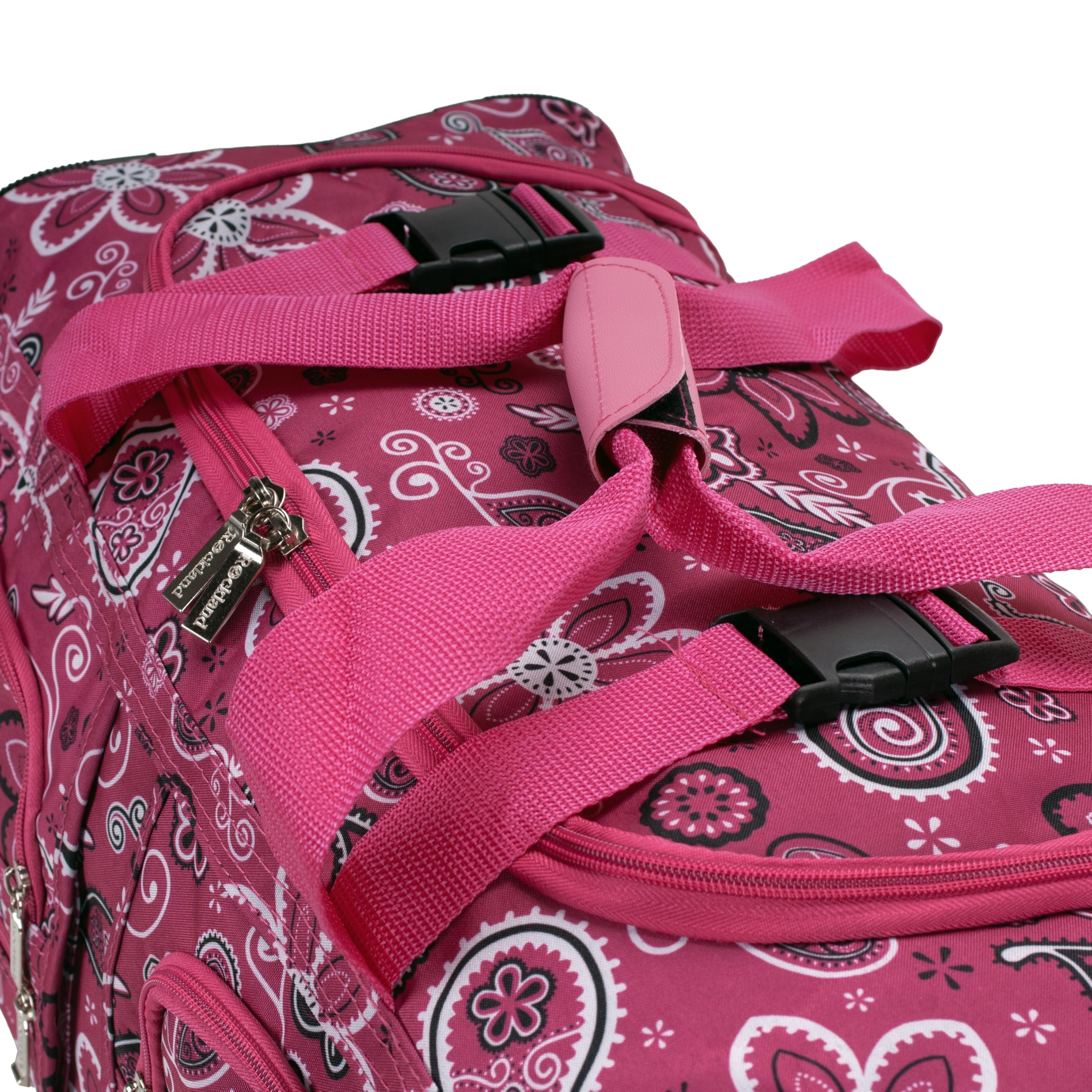 22 Inch  Rolling Duffle Bag - Pinkbandana