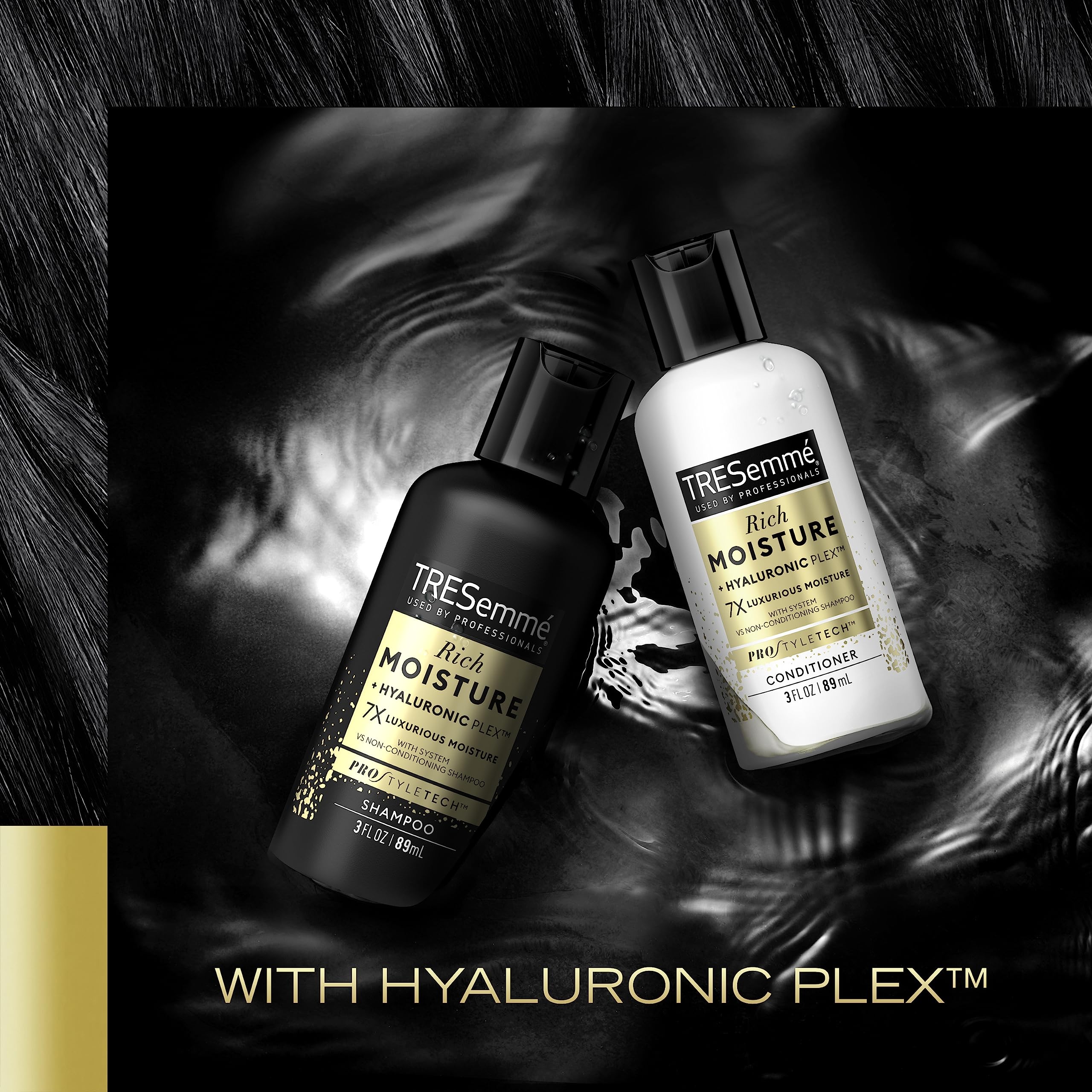 Tresemm   Conditioner Moisture Rich - Ceramide + Hyaluronic Acid, Travel-Size Conditioner For Damaged Hair, Moisturizing Conditi