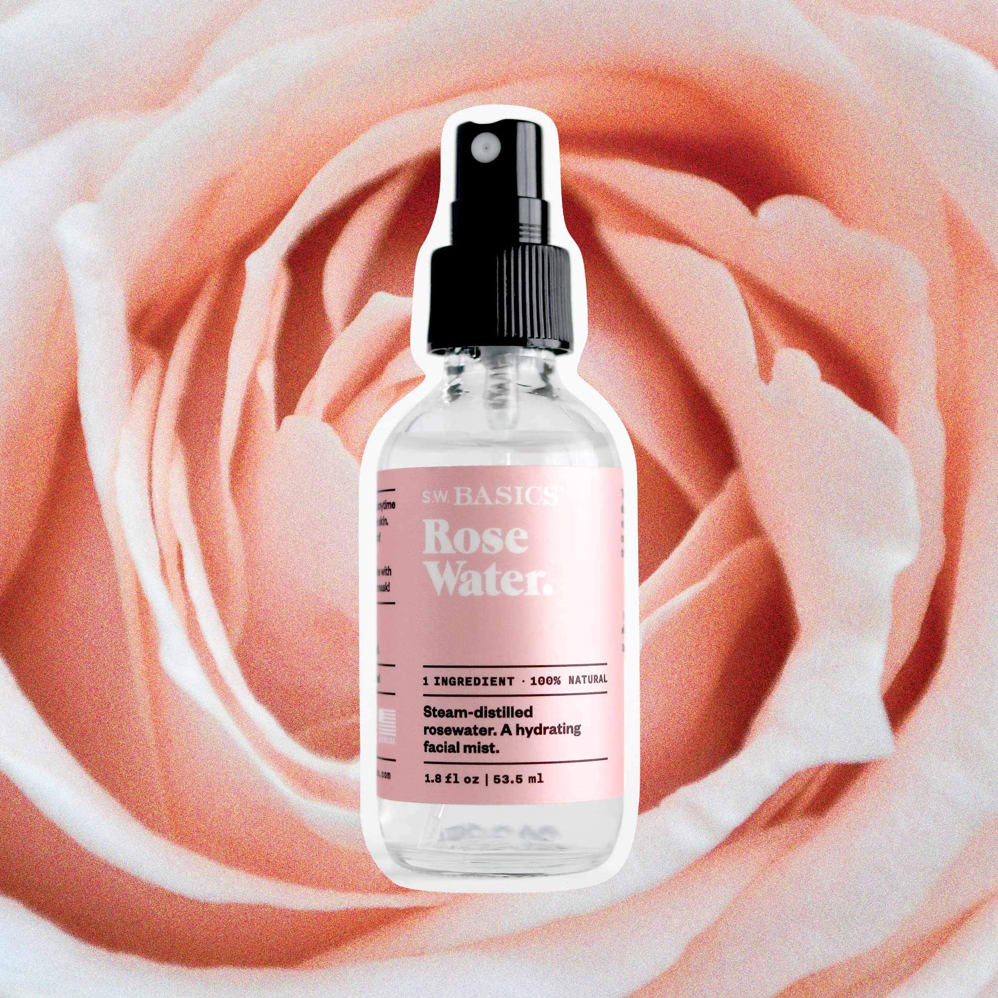 S.W. Basics A Refreshing Skin Toning Mist Organic Rose Water Face Spray, Rosewater, 1.8 Fl Oz