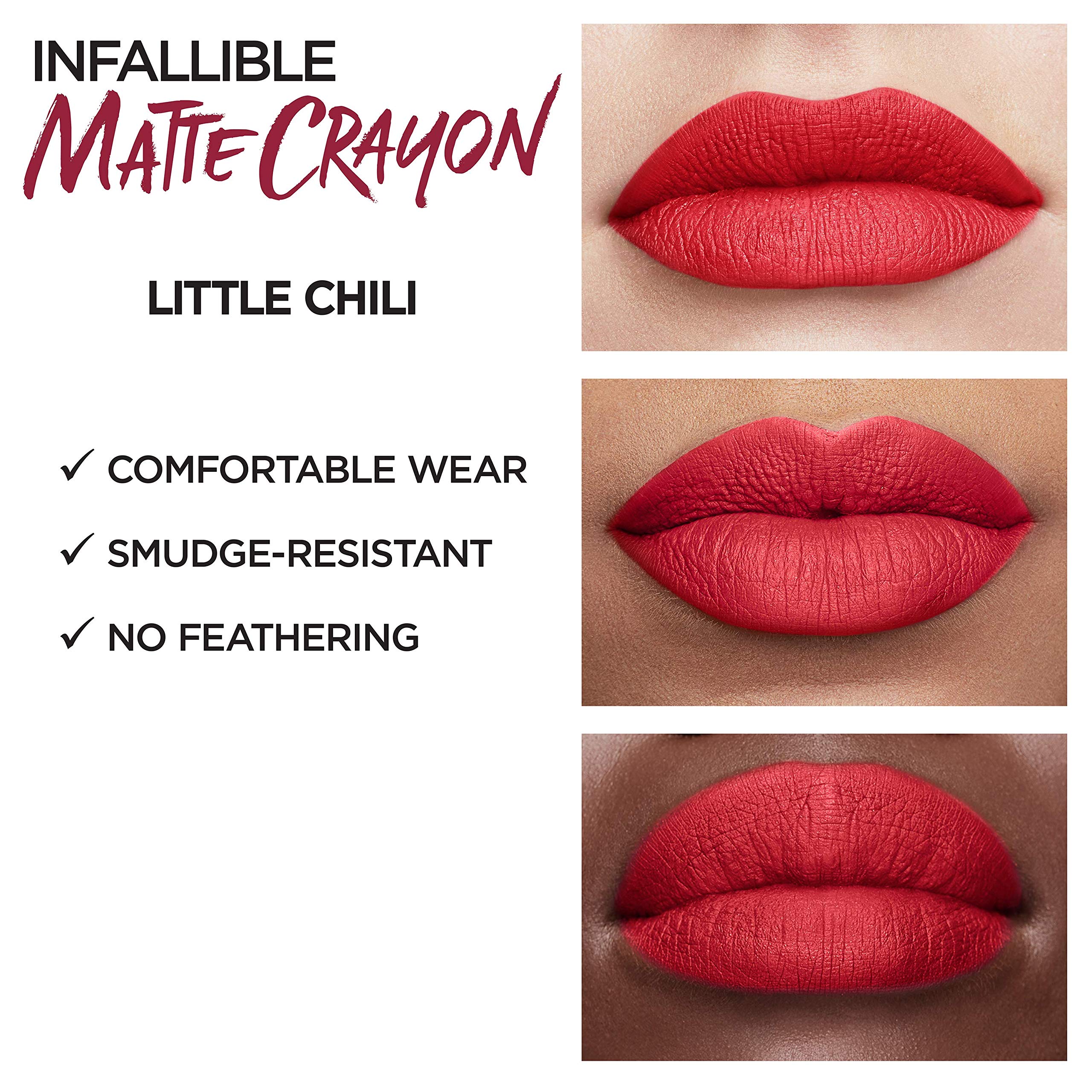 Lor  Al Paris Infallible Matte Lip Crayon, Little Chili (Packaging May Vary)