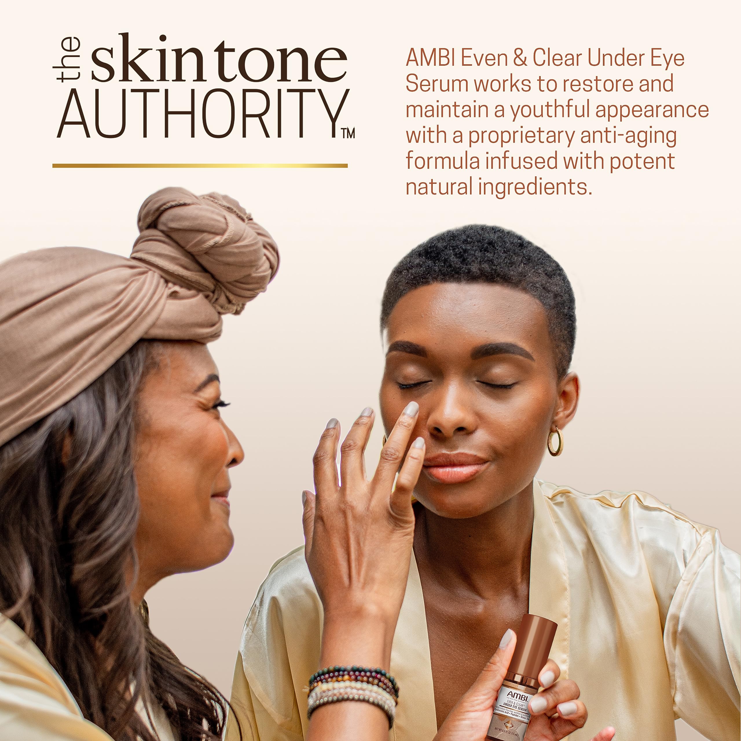Ambi Even & Clear Under Eye Serum For All Skin Types; Anti Aging Formula Features Peptides, Hyaluronic Acid, And Vitamin A To He