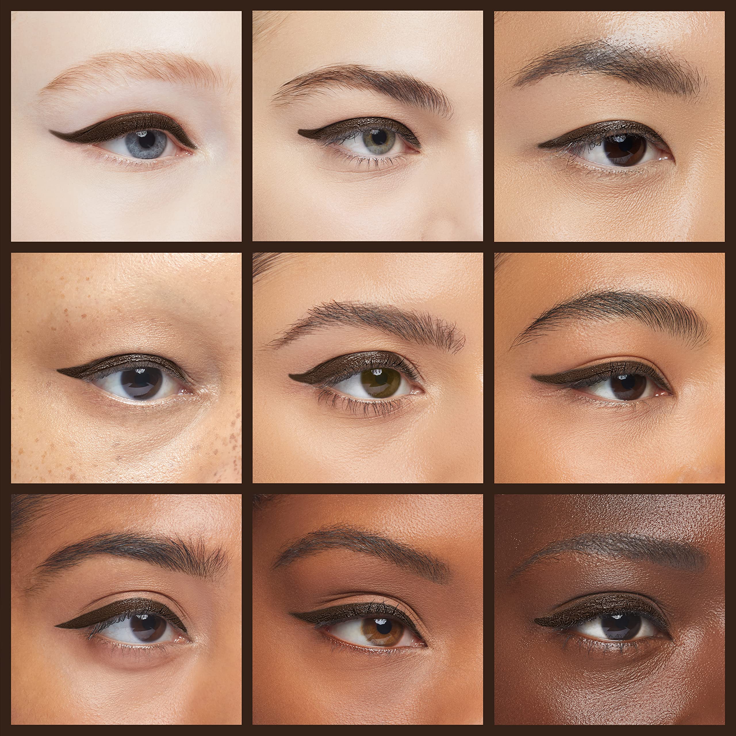 Rimmel London Exaggerate Waterproof Eye Definer Eyeliner, Highly Pigmented, Long-Wearing, Built-In Smudger, 212, Rich Brown, 001