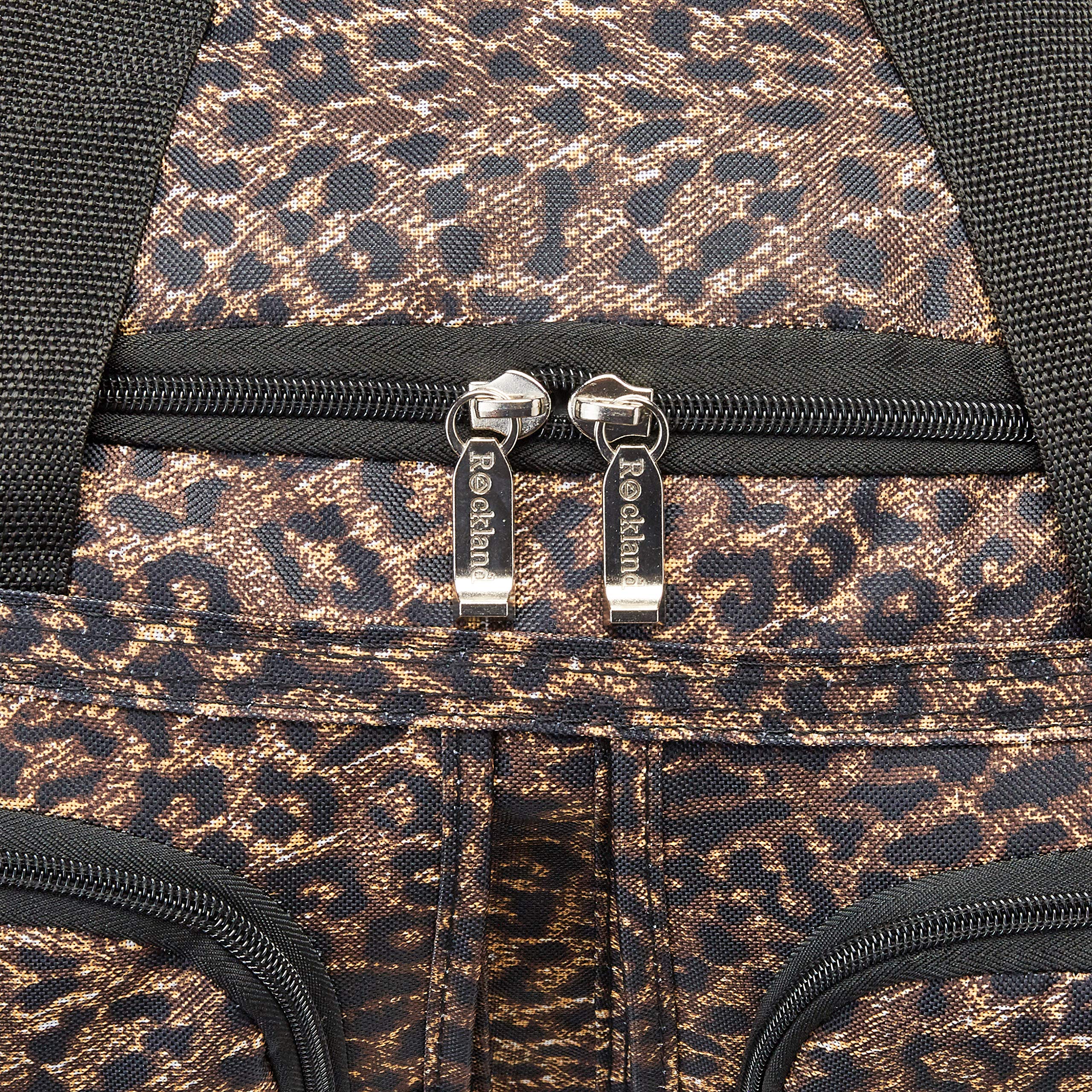 Rockland Rolling Duffel Bag, Brown Leopard, 100% Polyester, 22-Inch