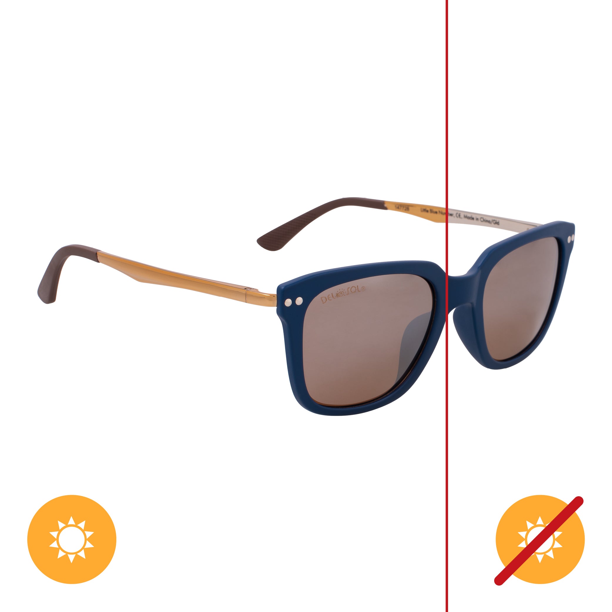 Solize Little Blue Number - Blue And Silver To Gold By Delsol For Unisex - 1 Pc Sunglasses