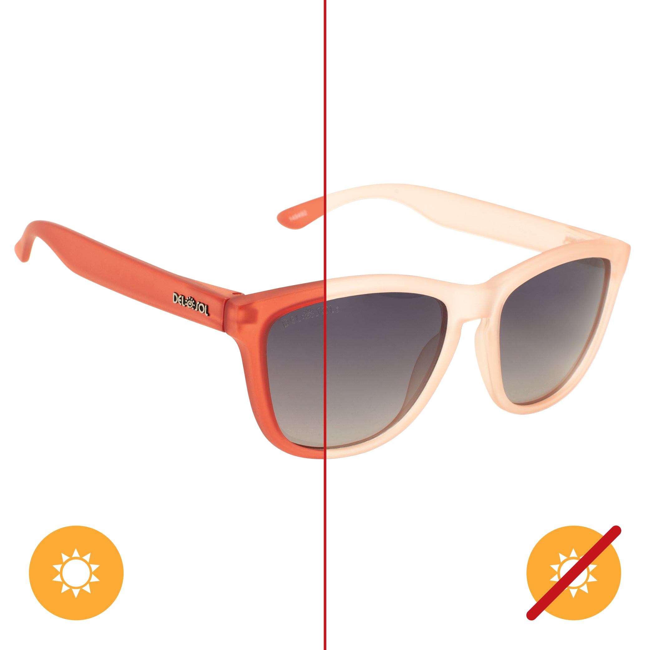 Solize Can You Feel It - Frosted Pink To Red By Delsol For Women - 1 Pc Sunglasses