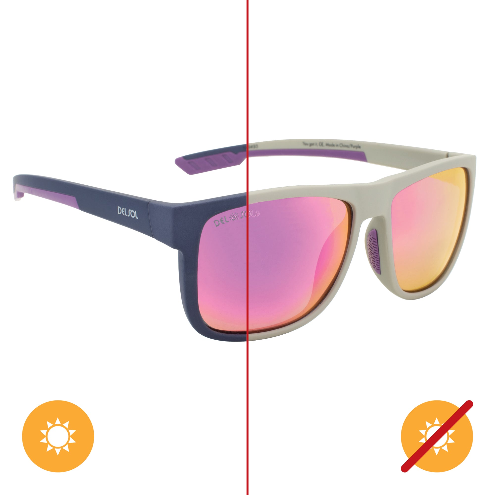 Solize You Got It - Light Gray To Purple By Delsol For Unisex - 1 Pc Sunglasses